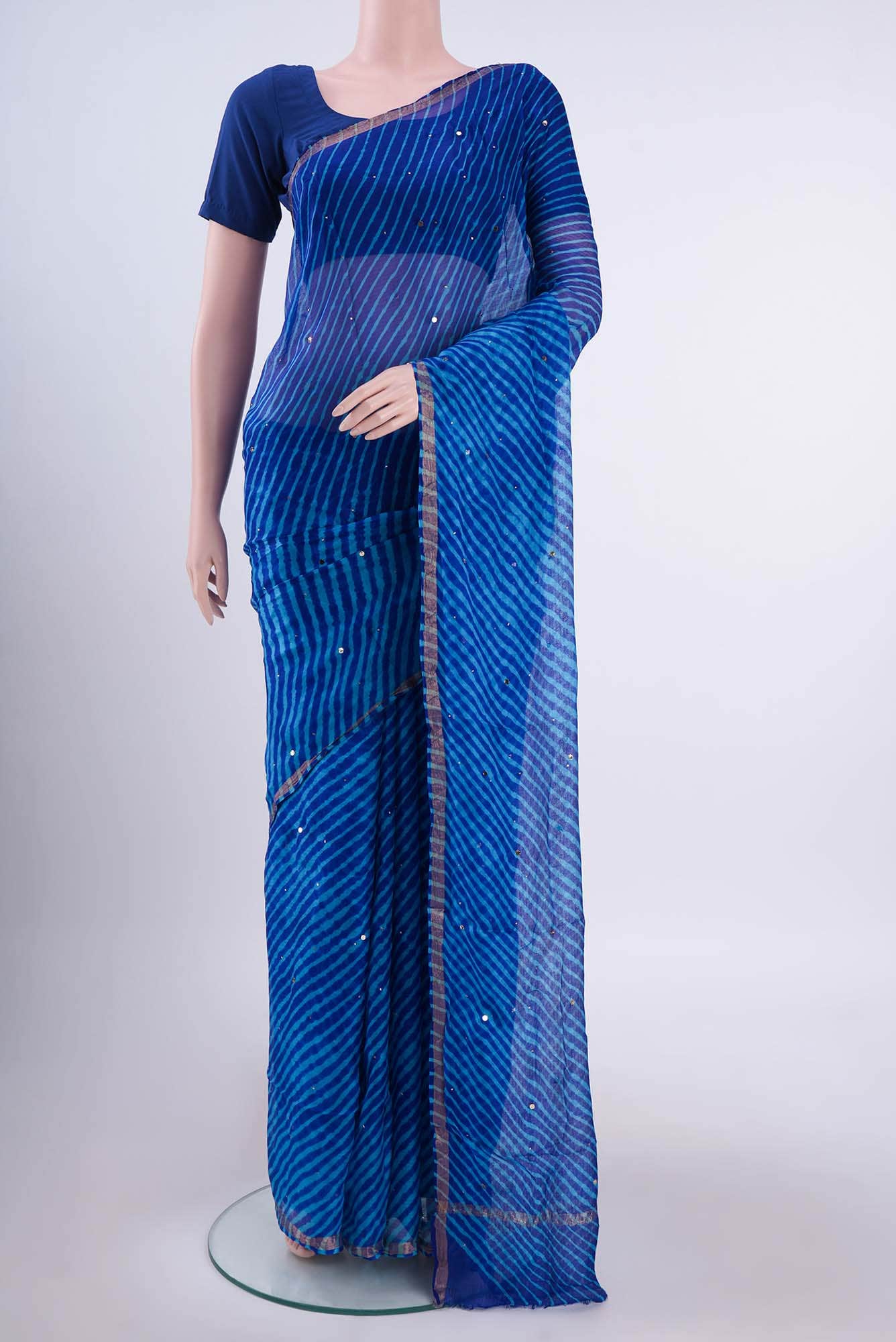 Royal Blue Chanderi Silk Cotton Saree