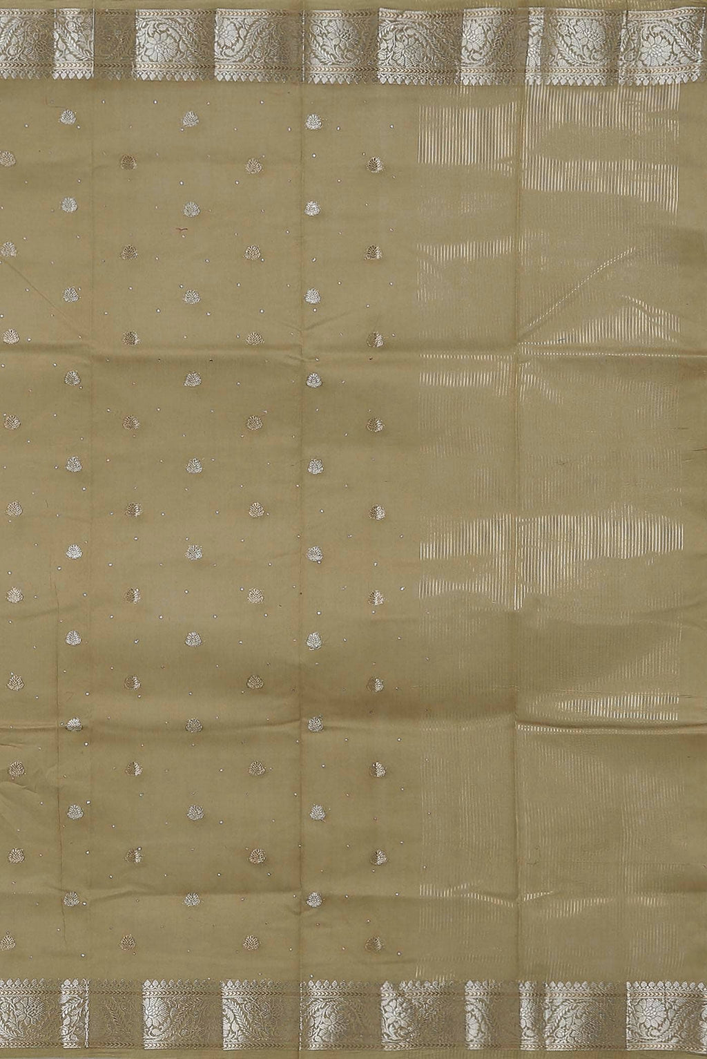 Beige Chanderi Silk Cotton Saree