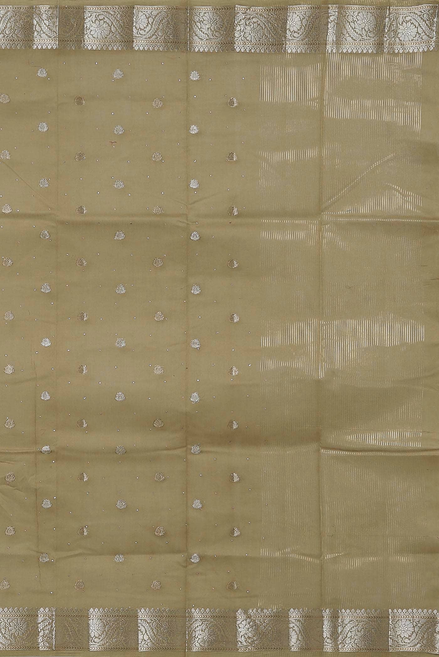 Beige Chanderi Silk Cotton Saree