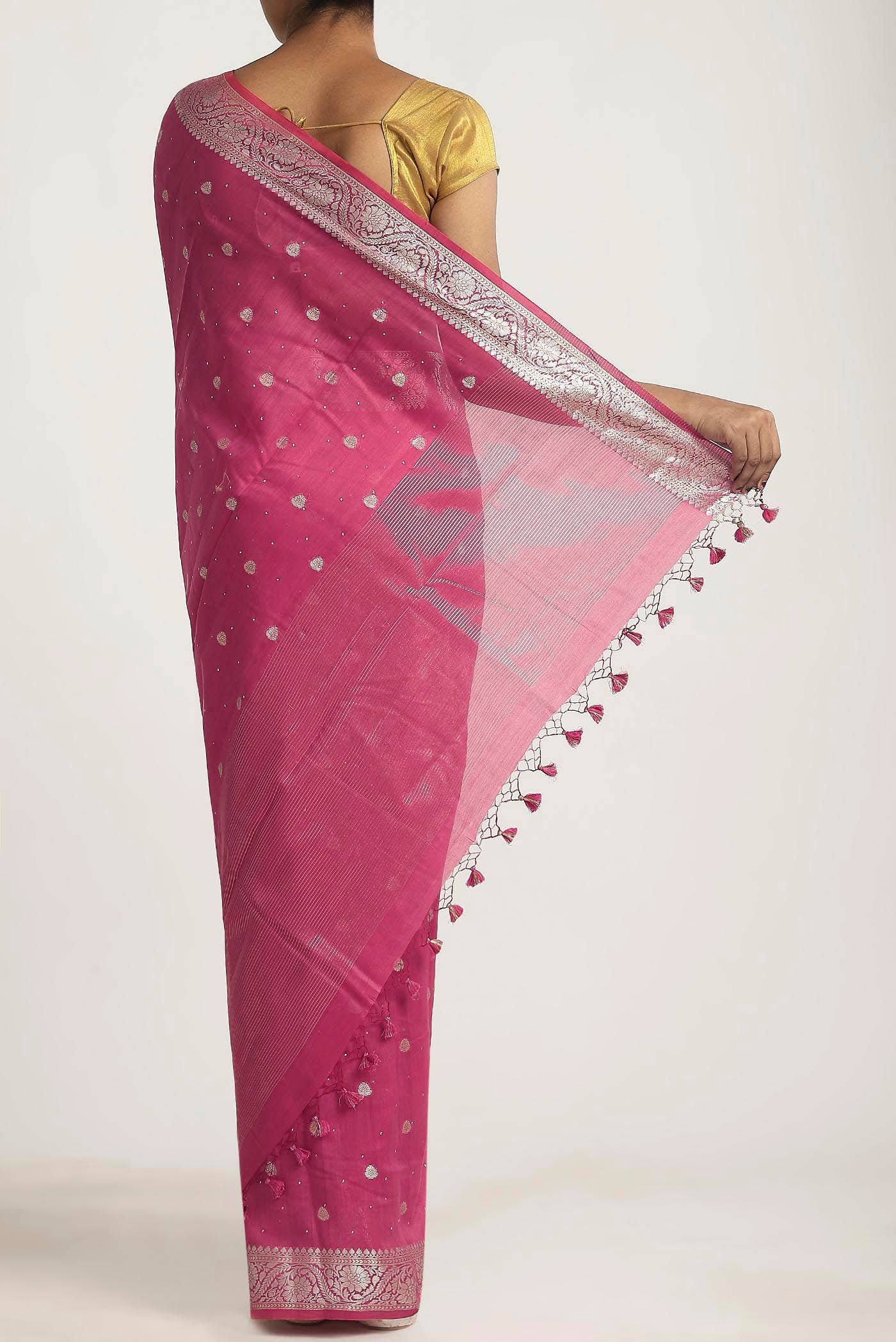 Pink Chanderi Silk Cotton Saree