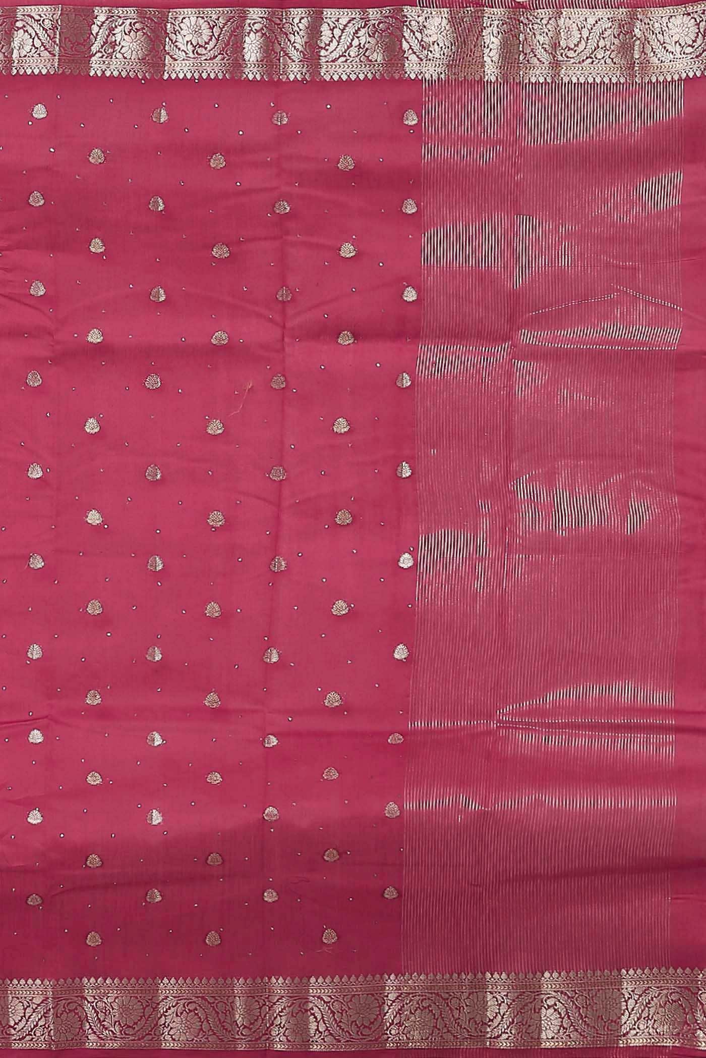 Pink Chanderi Silk Cotton Saree
