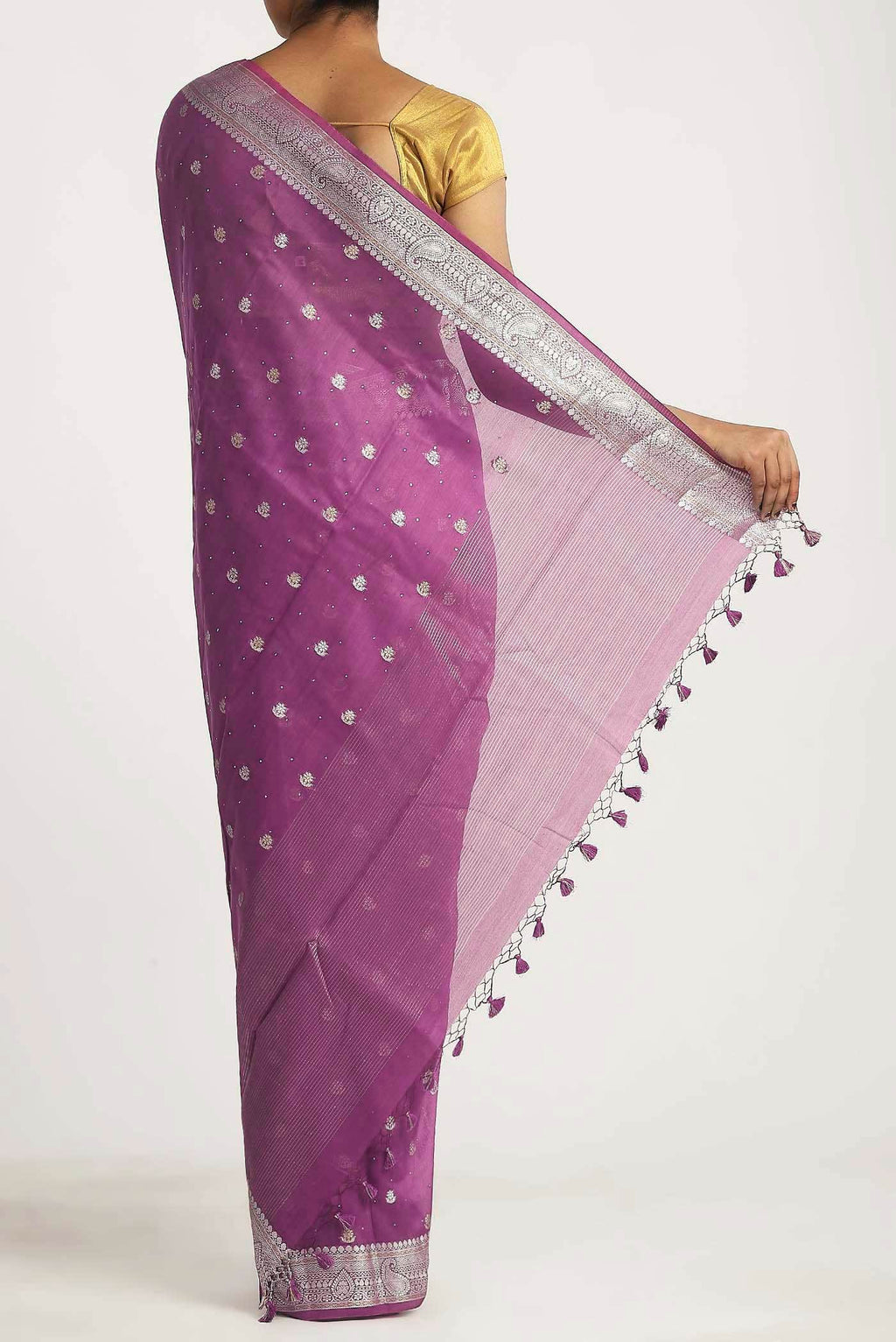 Purple Chanderi Silk Cotton Saree