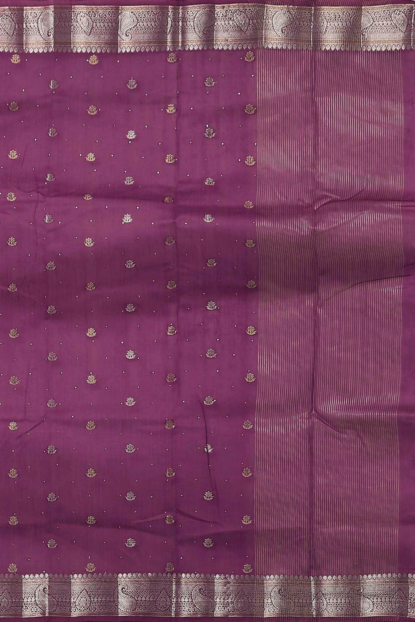 Purple Chanderi Silk Cotton Saree