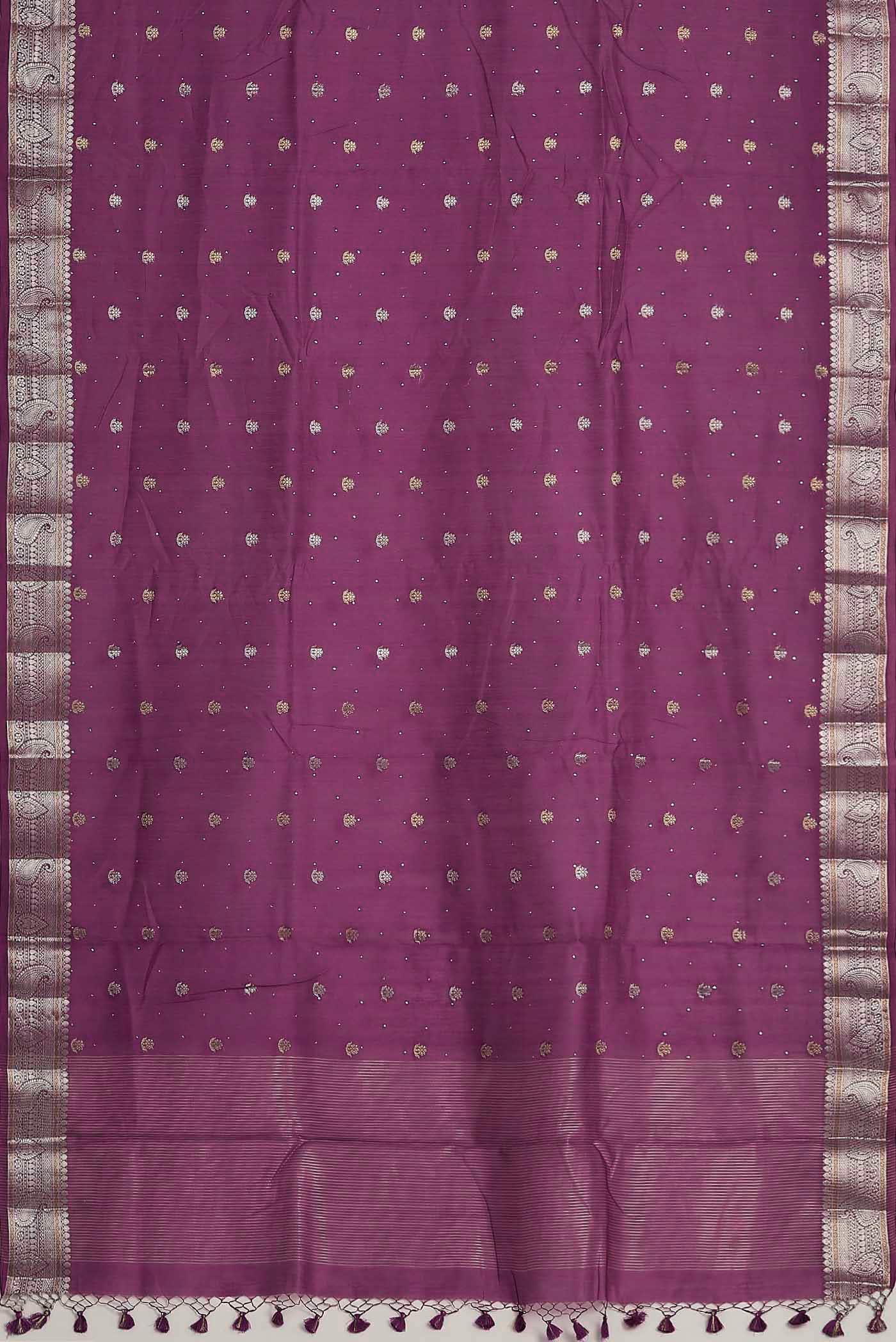 Purple Chanderi Silk Cotton Saree