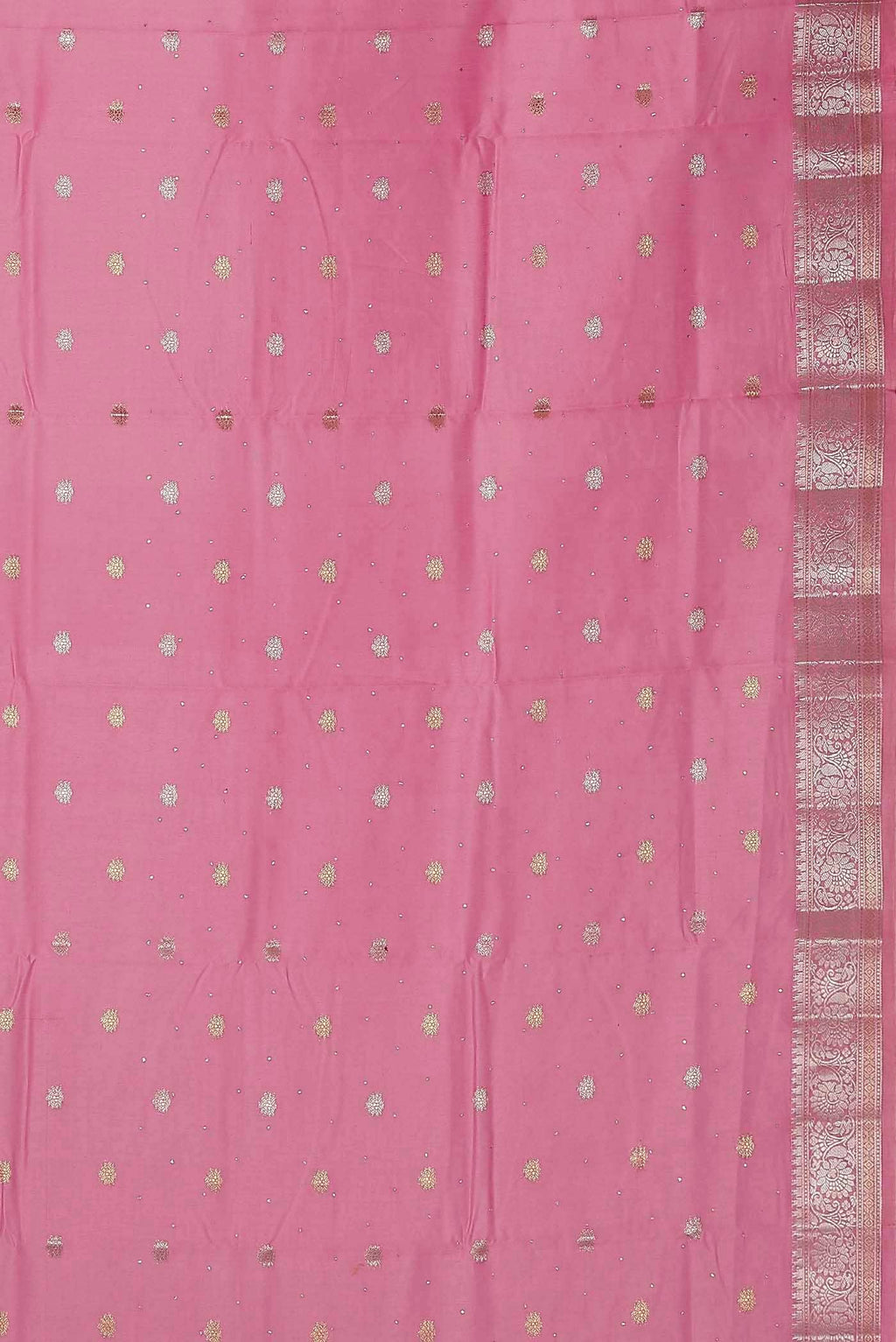 Rose pink Chanderi Silk Cotton Saree