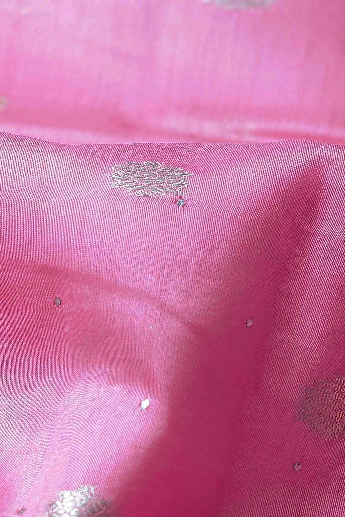 Rose pink Chanderi Silk Cotton Saree