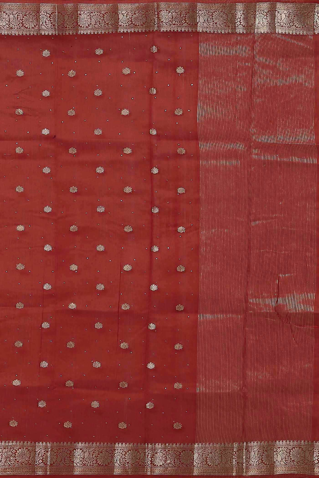 Red Chanderi Silk Cotton Saree