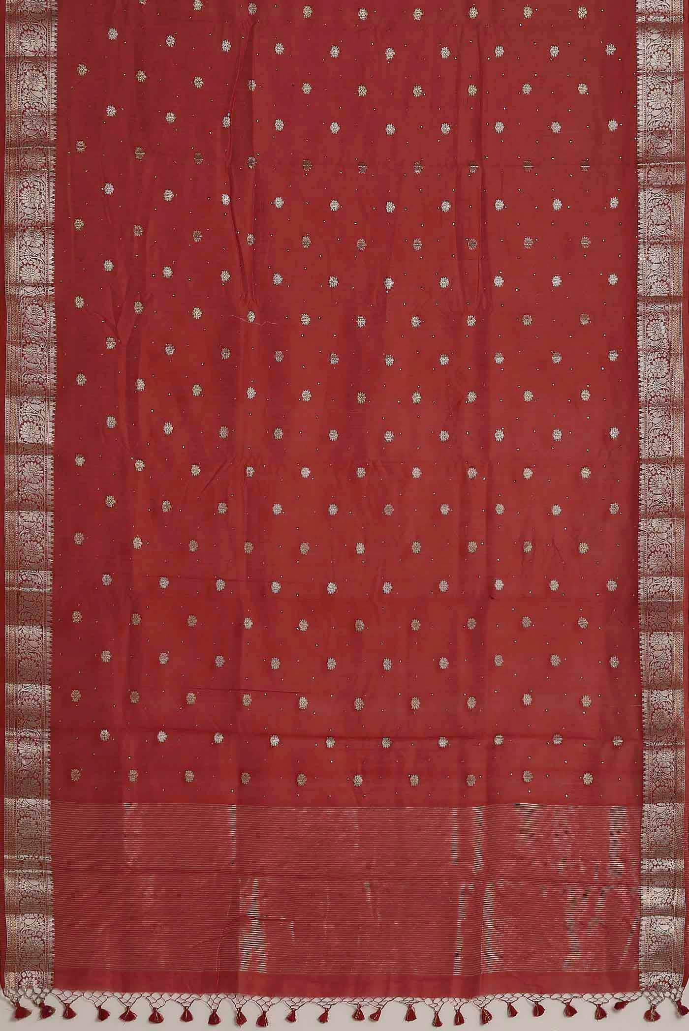 Red Chanderi Silk Cotton Saree
