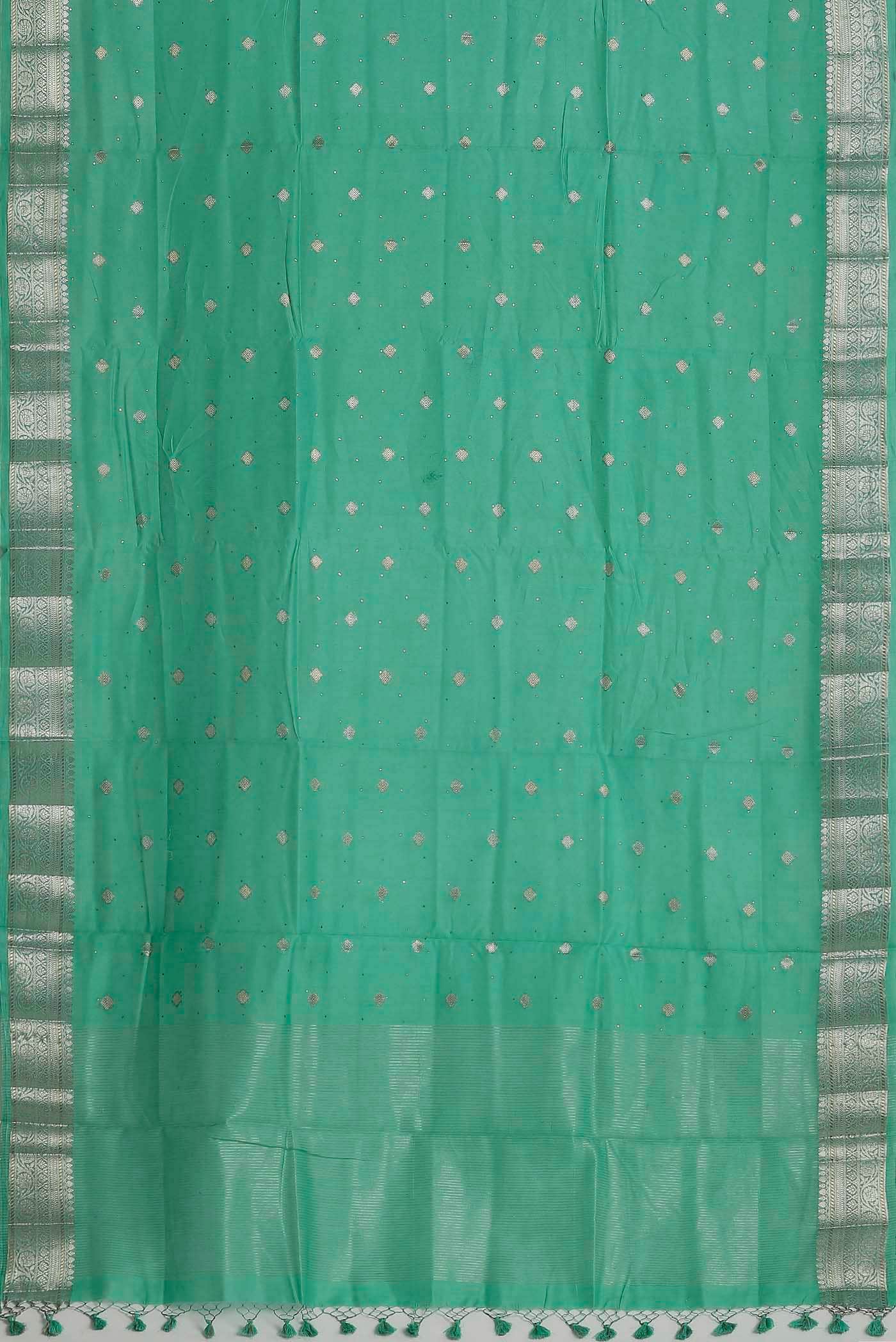 Green Chanderi Silk Cotton Saree
