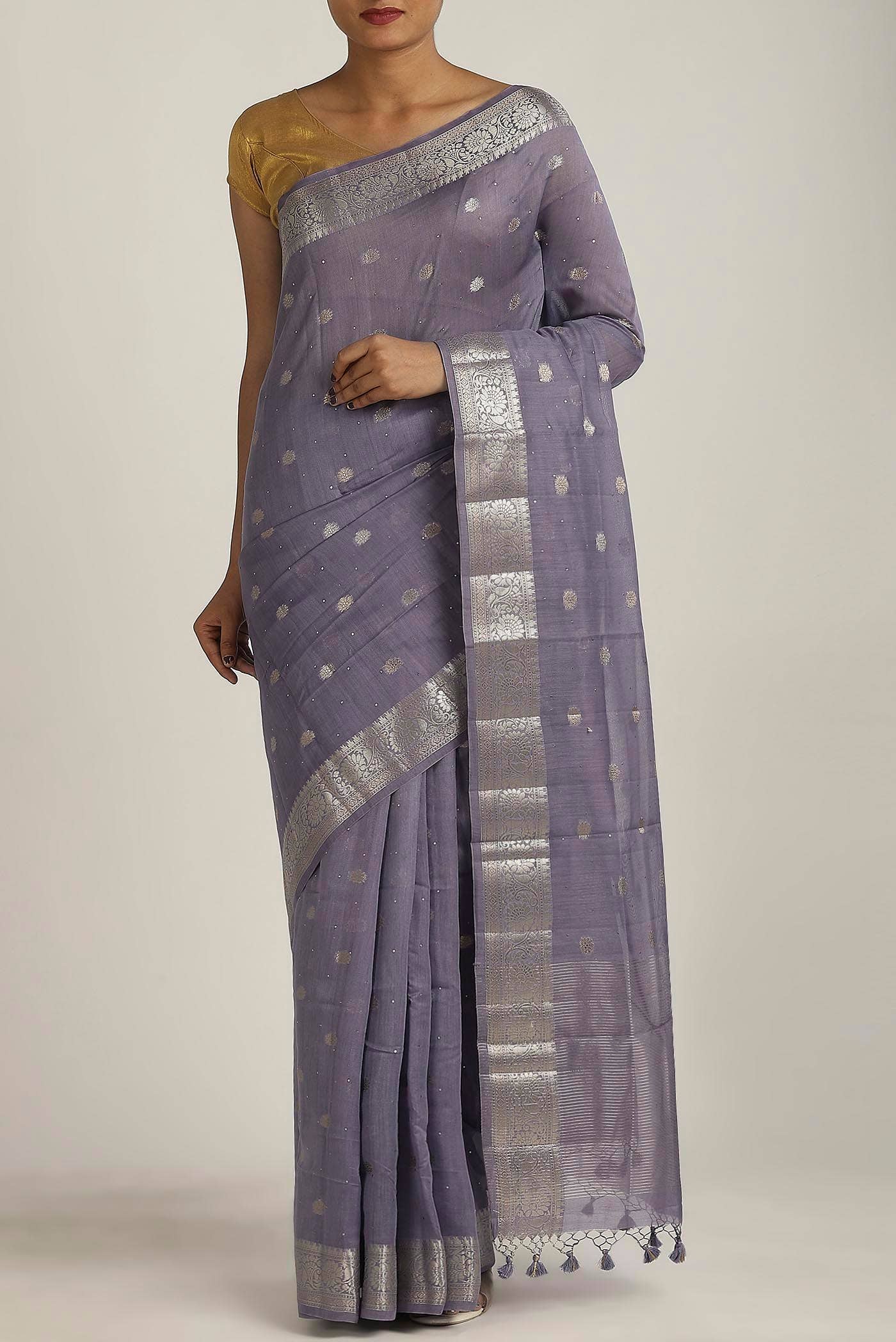 Lavender Chanderi Silk Cotton Saree