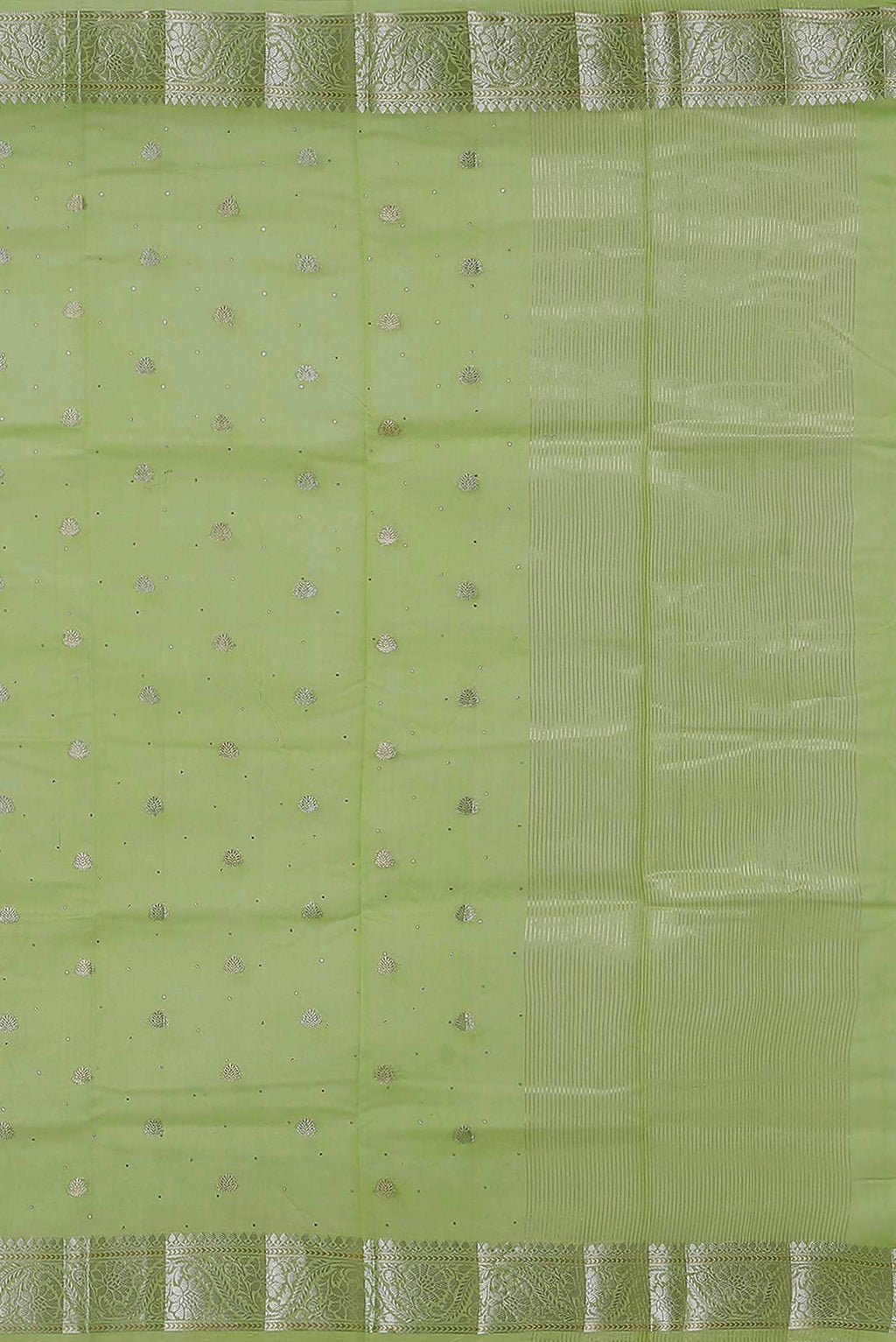 Green Chanderi Silk Cotton Saree