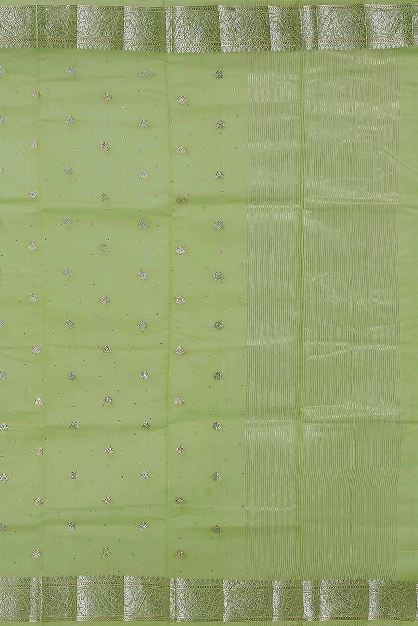 Green Chanderi Silk Cotton Saree