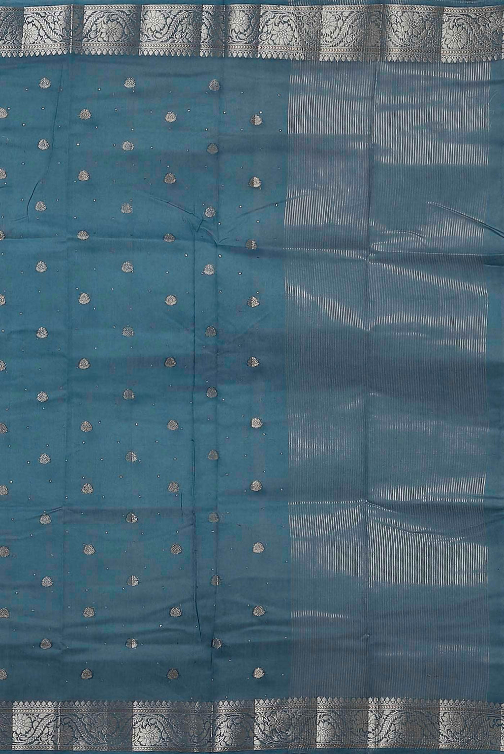 Blue Chanderi Silk Cotton Saree
