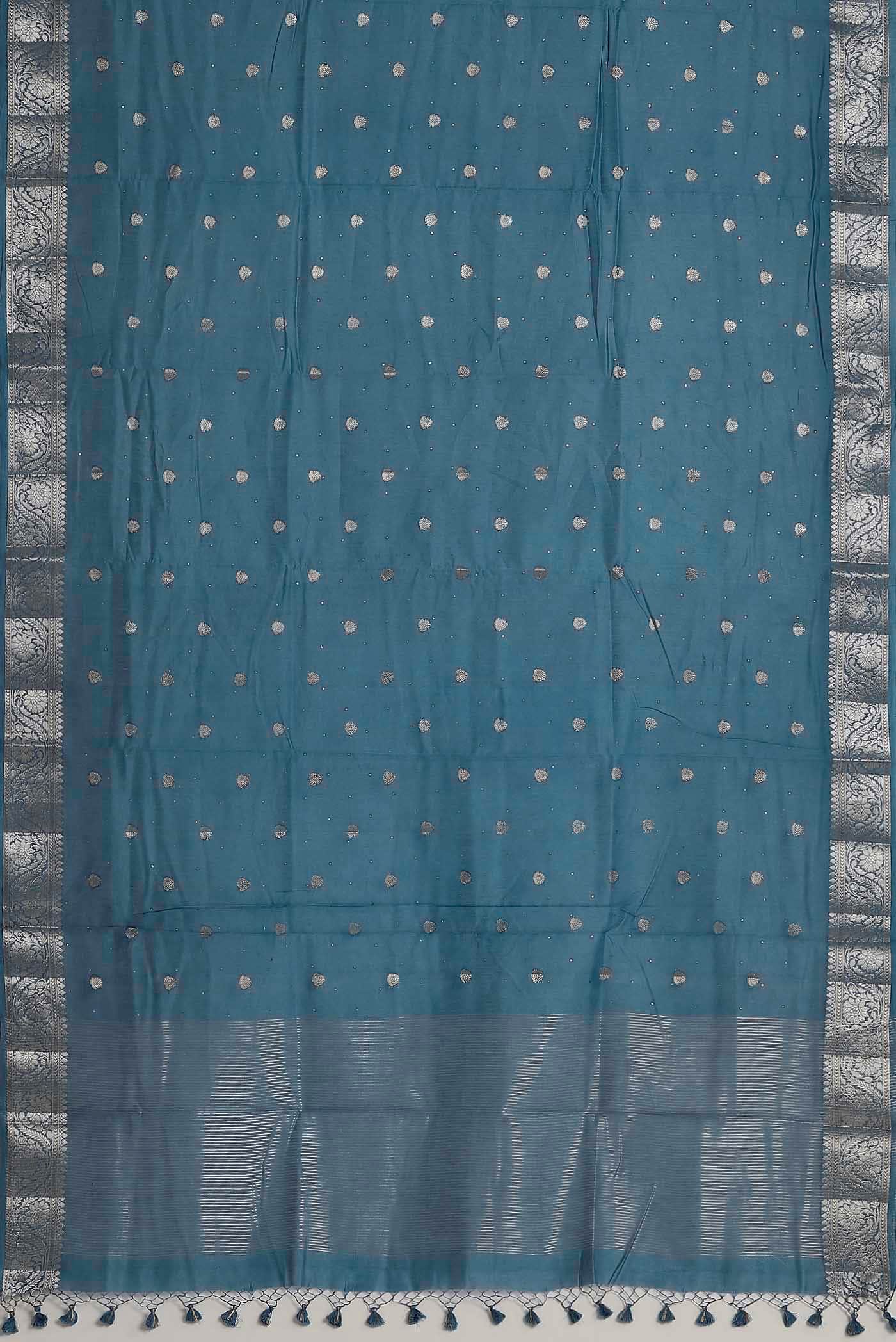 Blue Chanderi Silk Cotton Saree