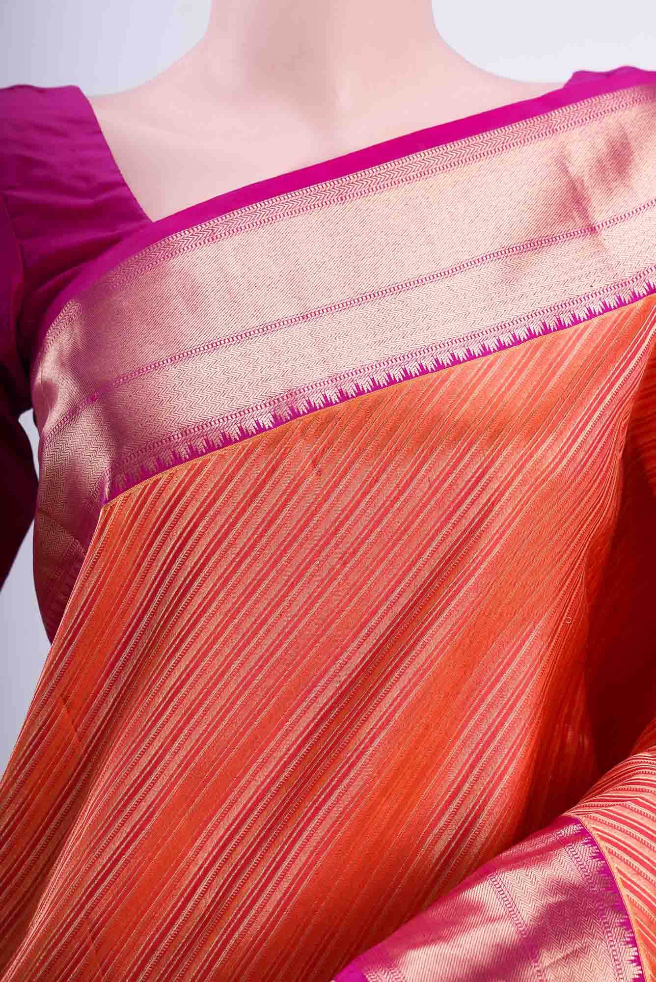 Orange Uppada Silk Saree