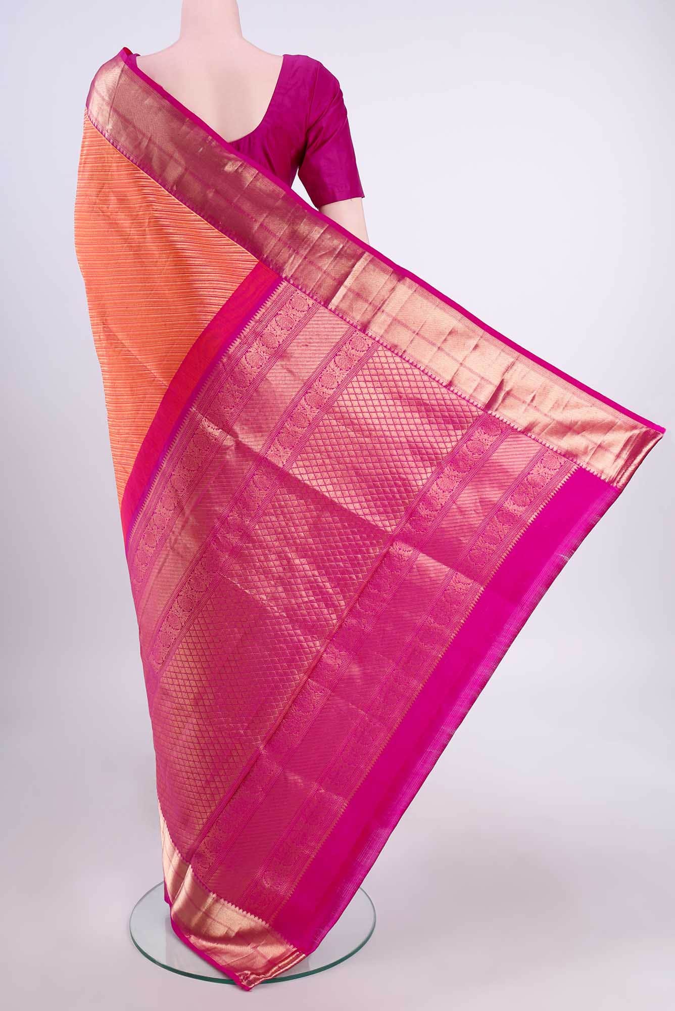 Orange Uppada Silk Saree