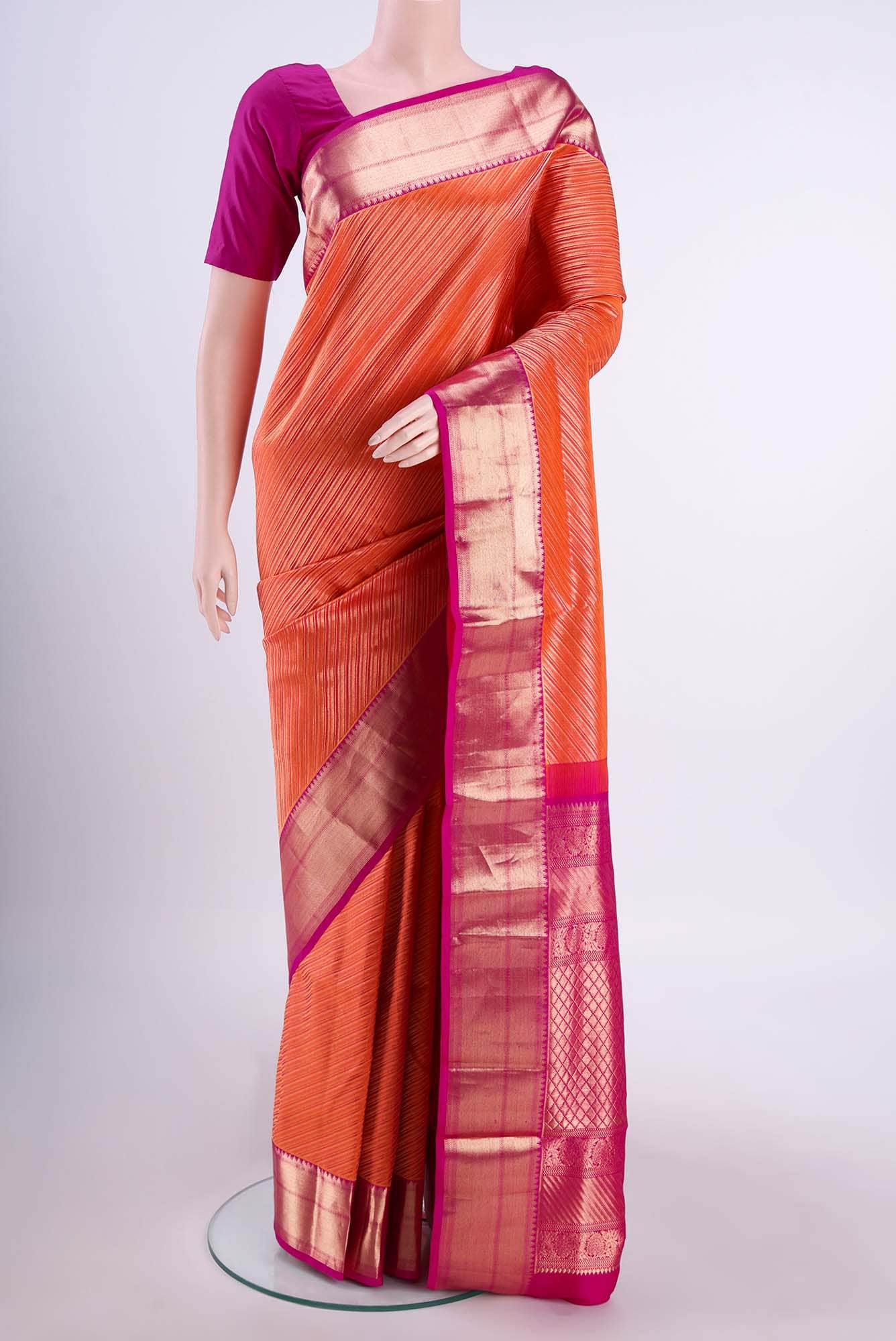 Orange Uppada Silk Saree