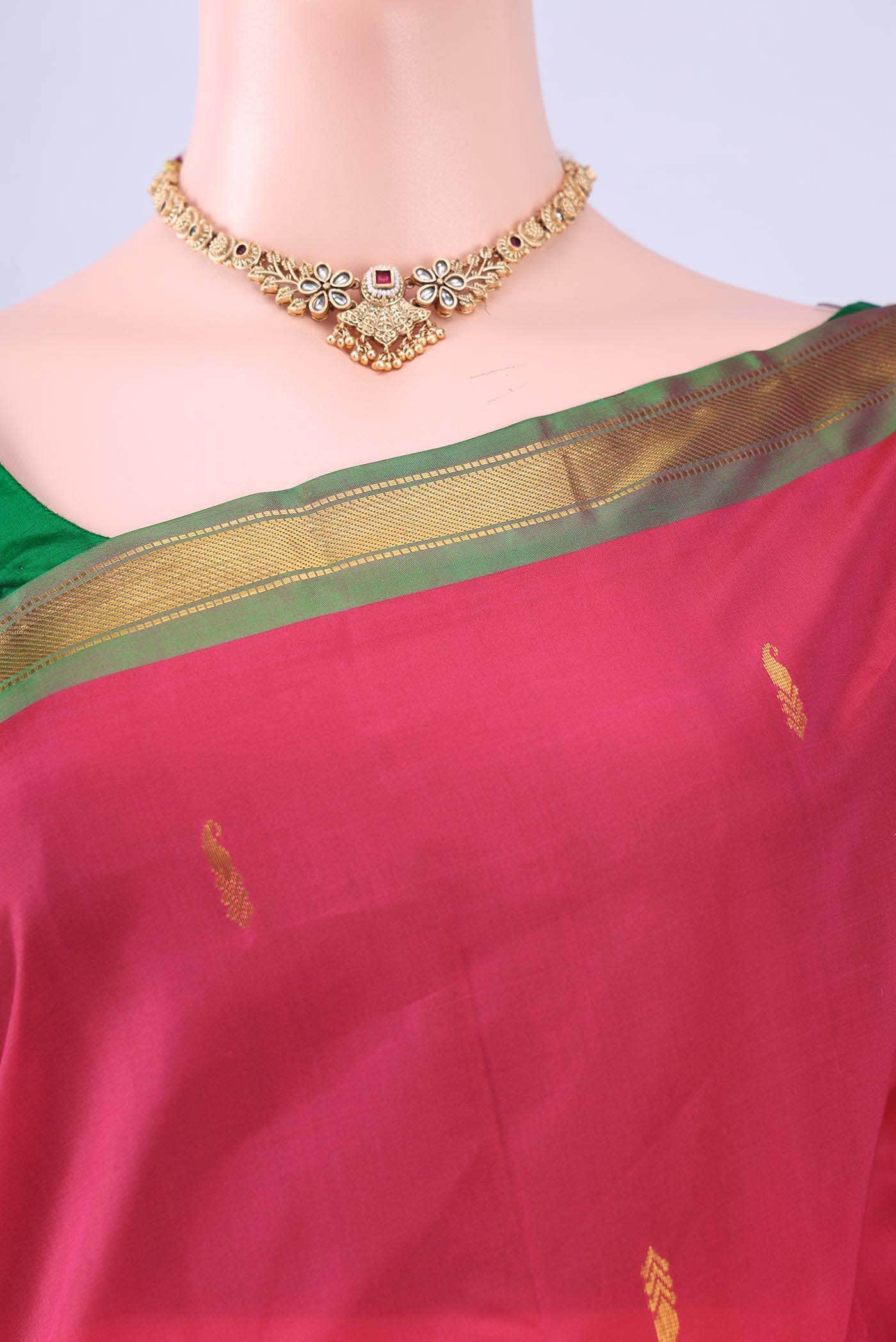 Dark Pink Nangavalli Silk [ Salem ] Saree