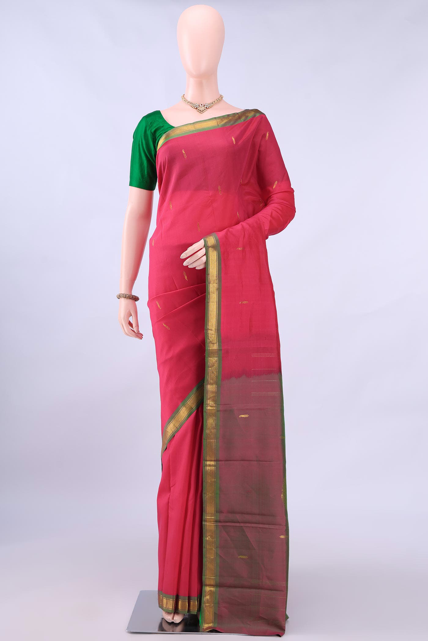 Dark Pink Nangavalli Silk [ Salem ] Saree
