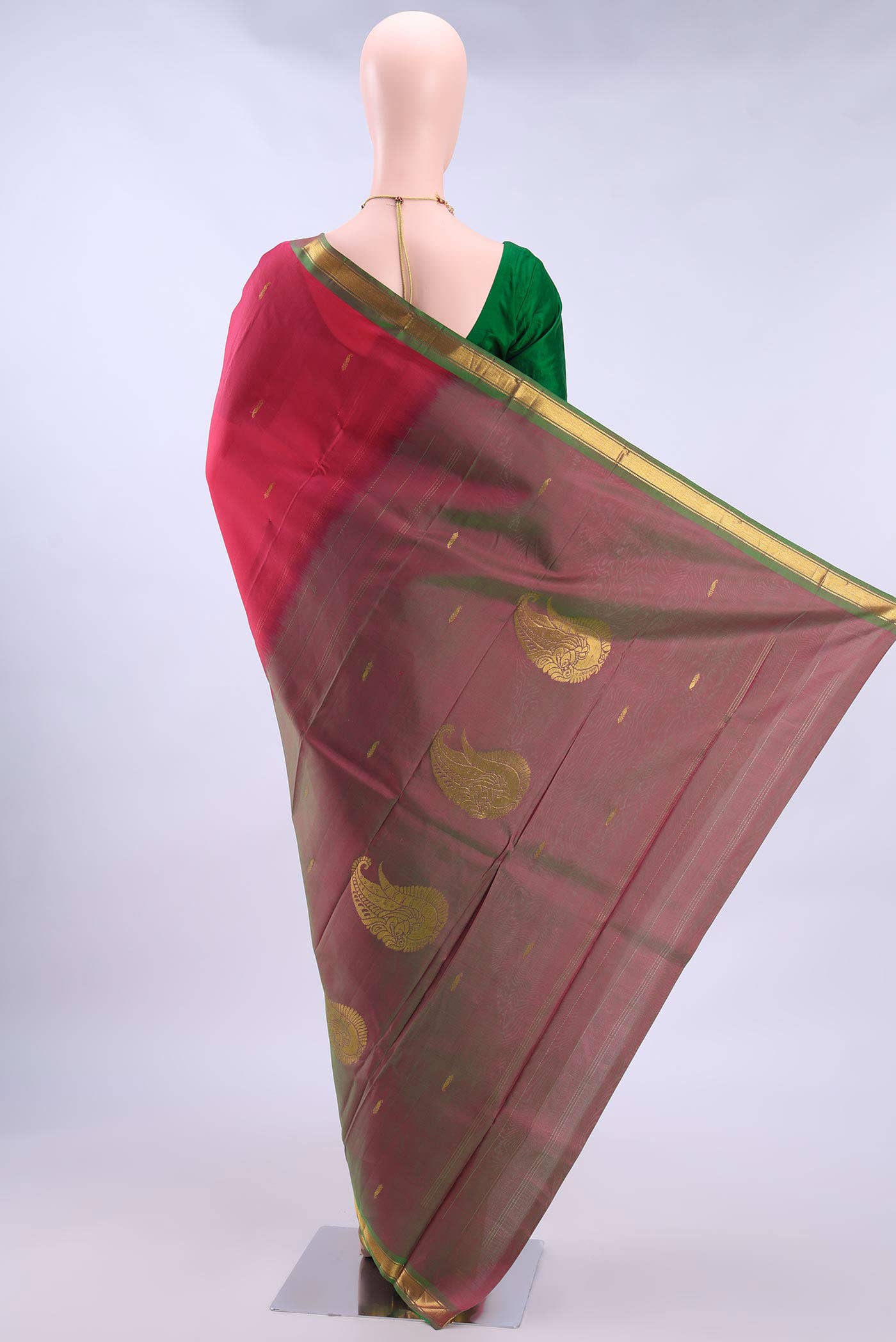 Dark Pink Nangavalli Silk [ Salem ] Saree