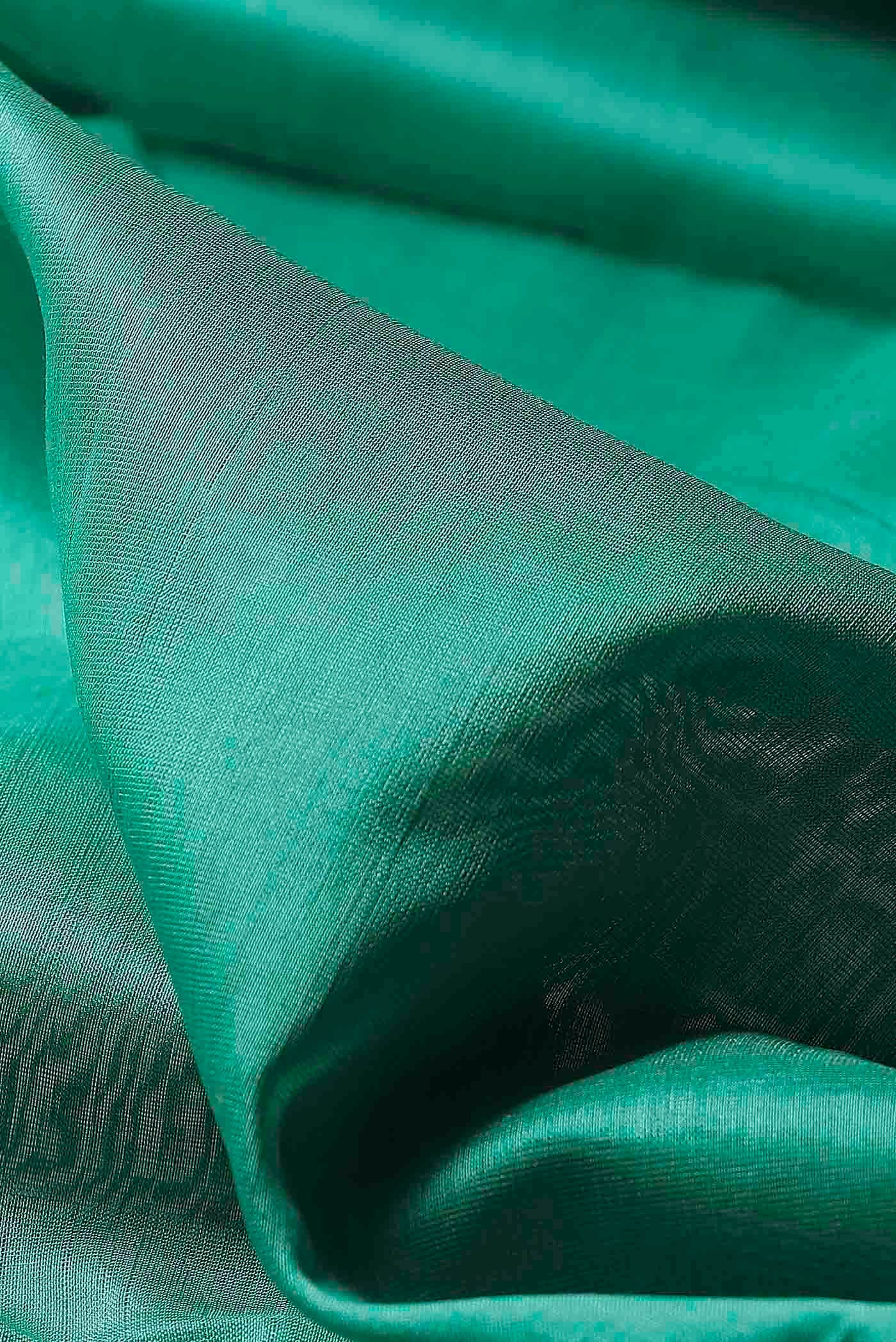 Sea Green Maheshwari Silk Cotton Saree
