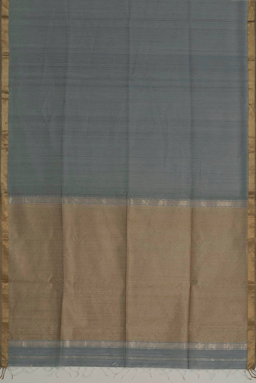 Grey Maheshwari Silk Cotton Saree