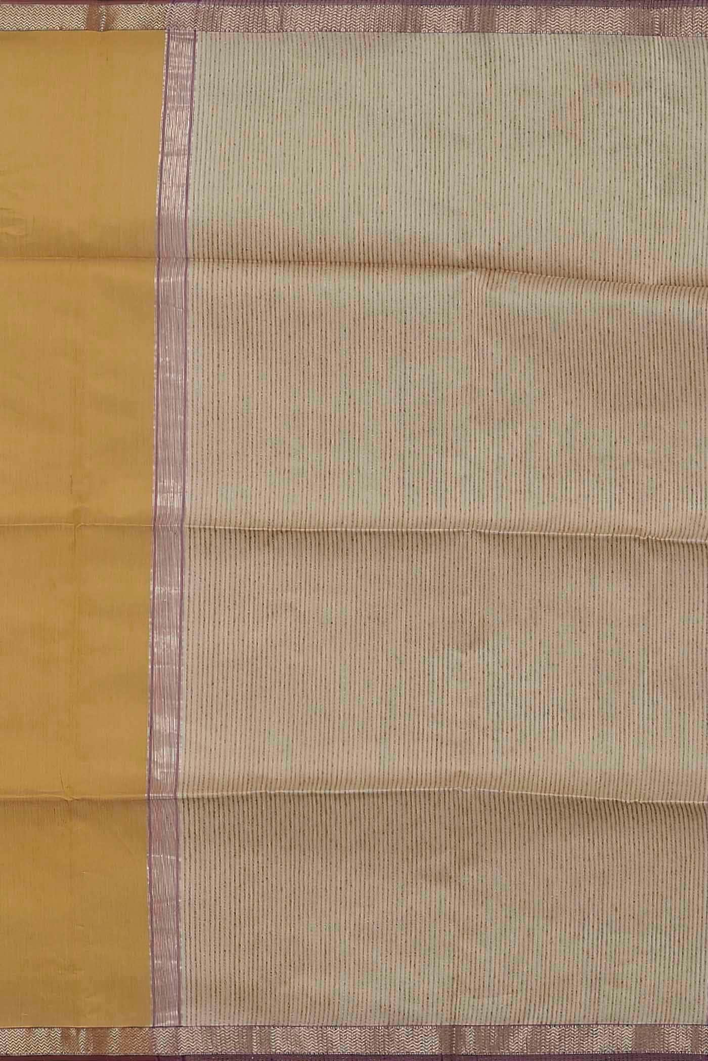 Yellow Maheshwari Silk Cotton Saree