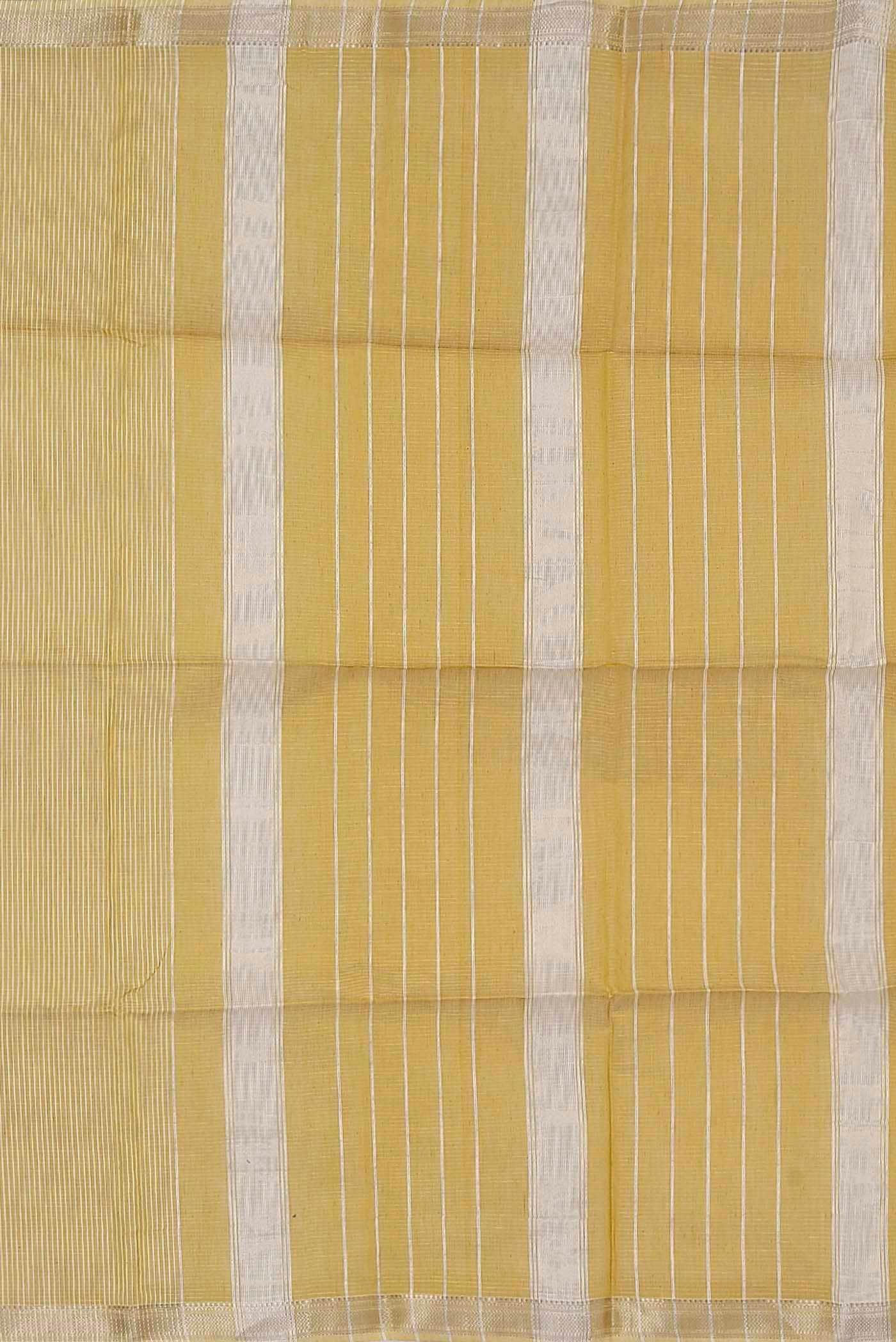Yellow Maheshwari Silk Cotton Saree