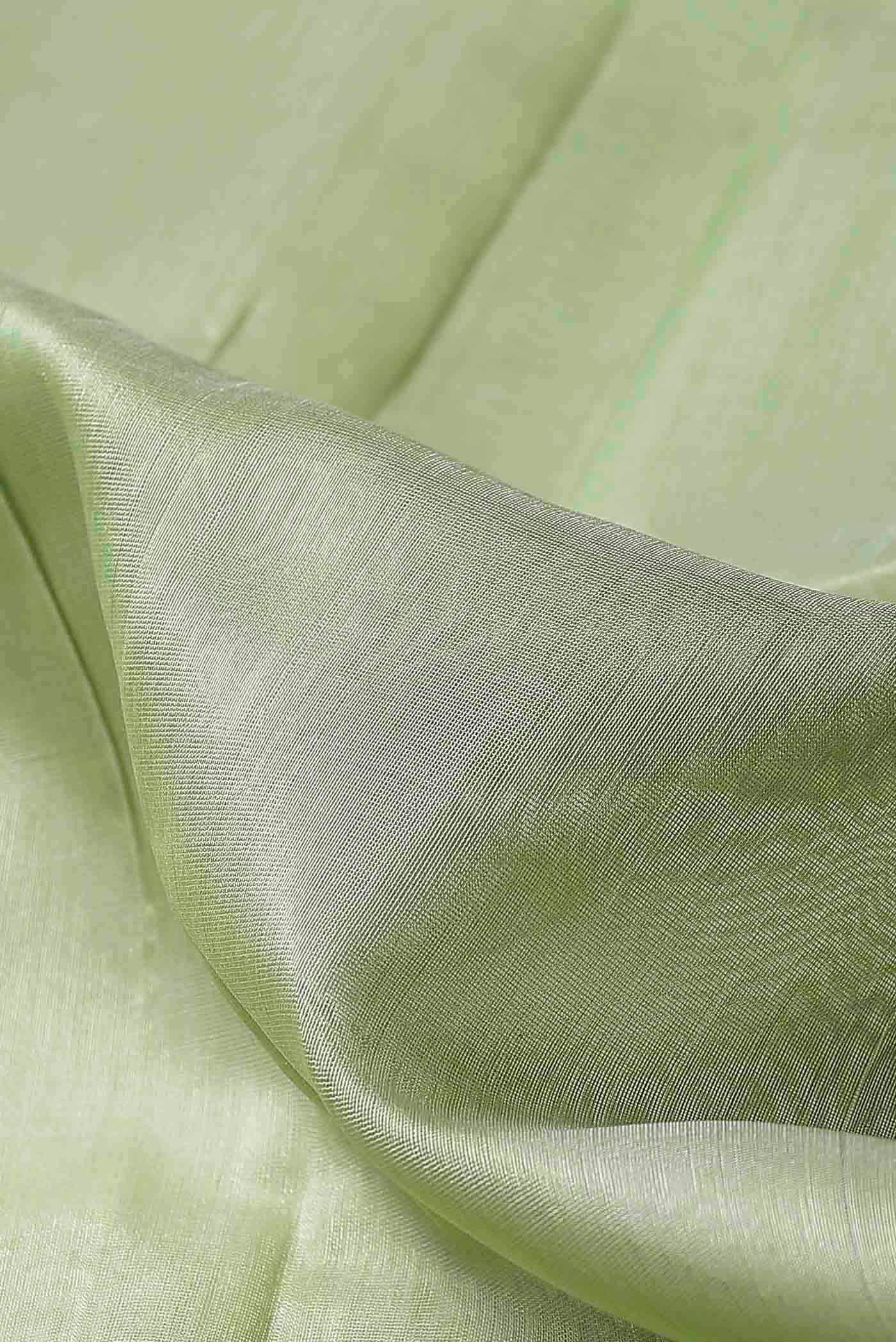Light Green Maheshwari Silk Cotton Saree