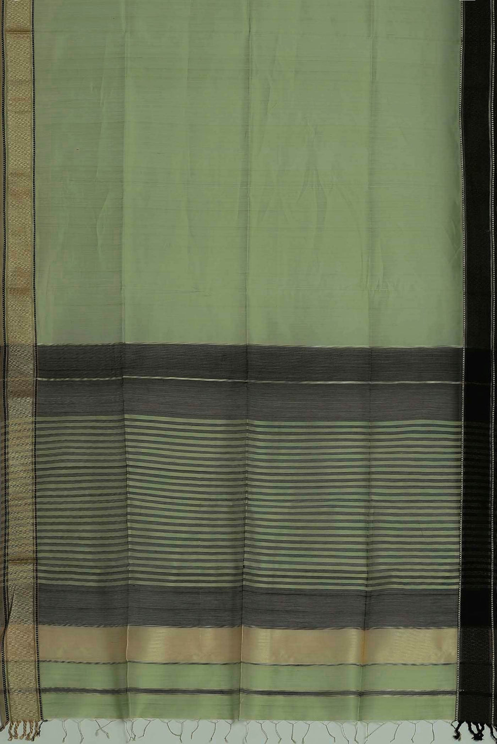 Light Green Maheshwari Silk Cotton Saree