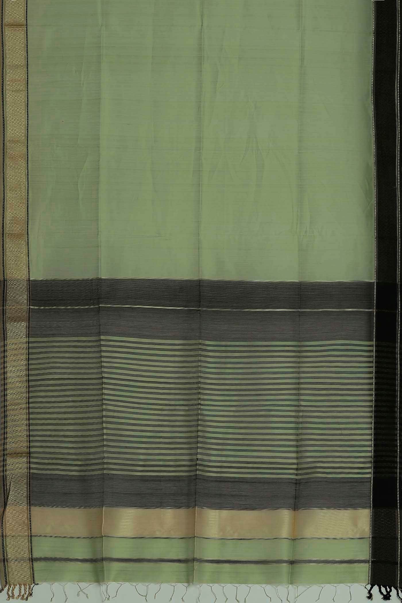 Light Green Maheshwari Silk Cotton Saree