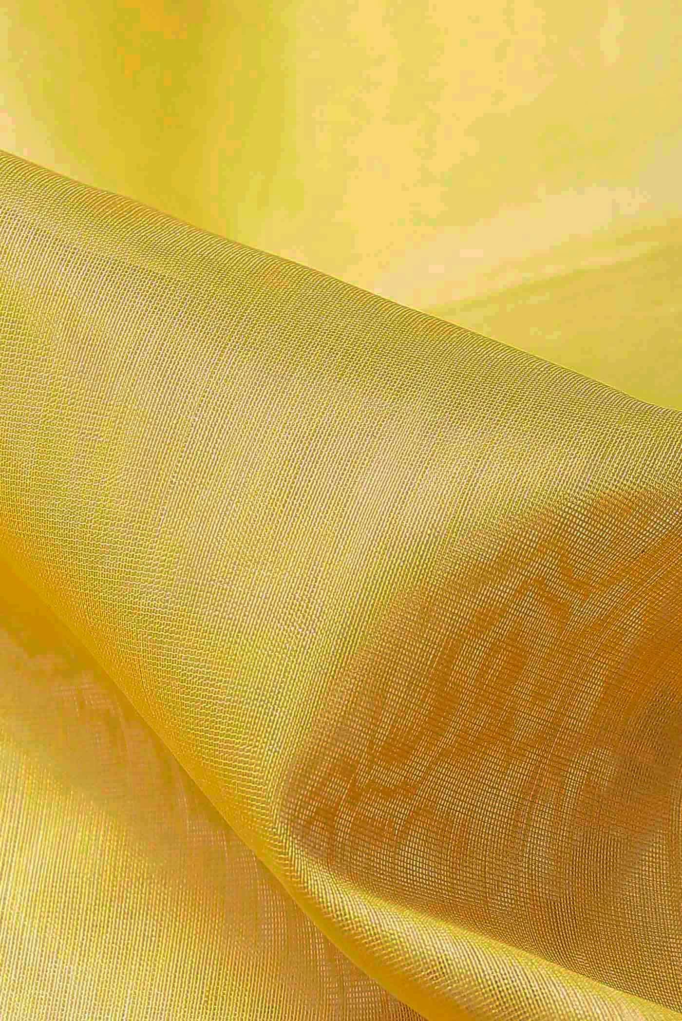 Yellow Maheshwari Silk Cotton Saree