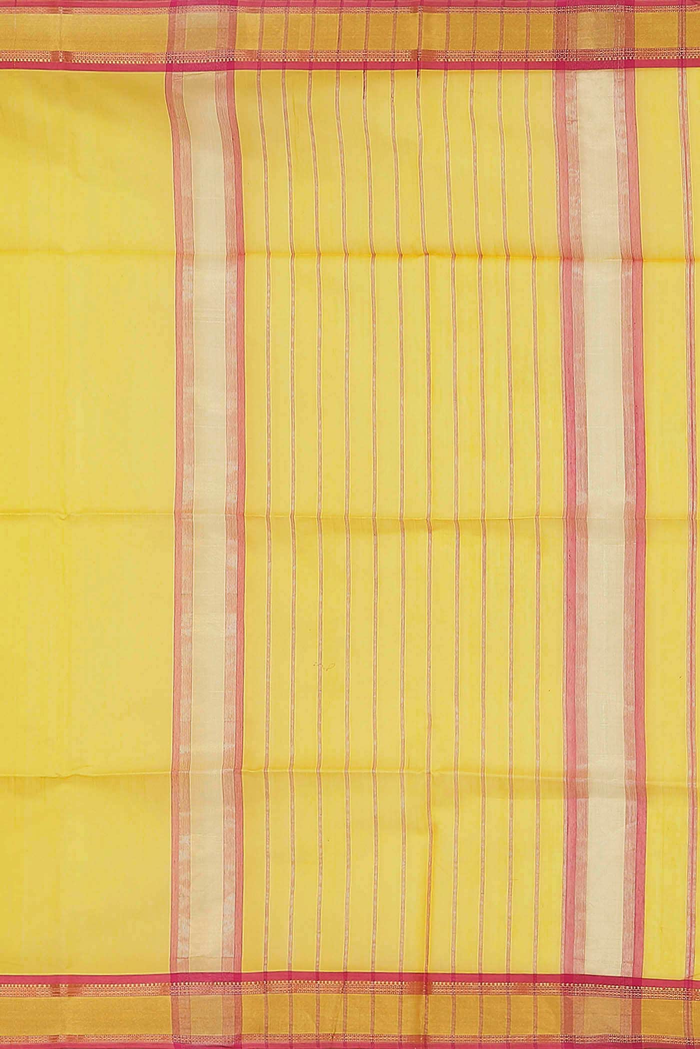 Yellow Maheshwari Silk Cotton Saree