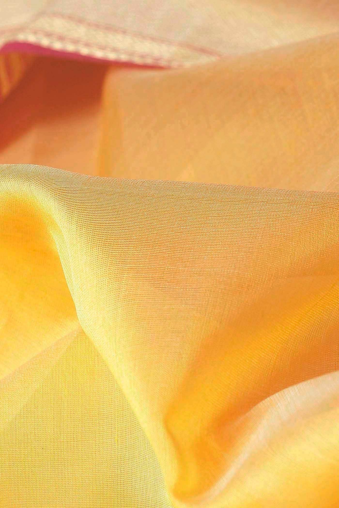 Yellow Maheshwari Silk Cotton Saree