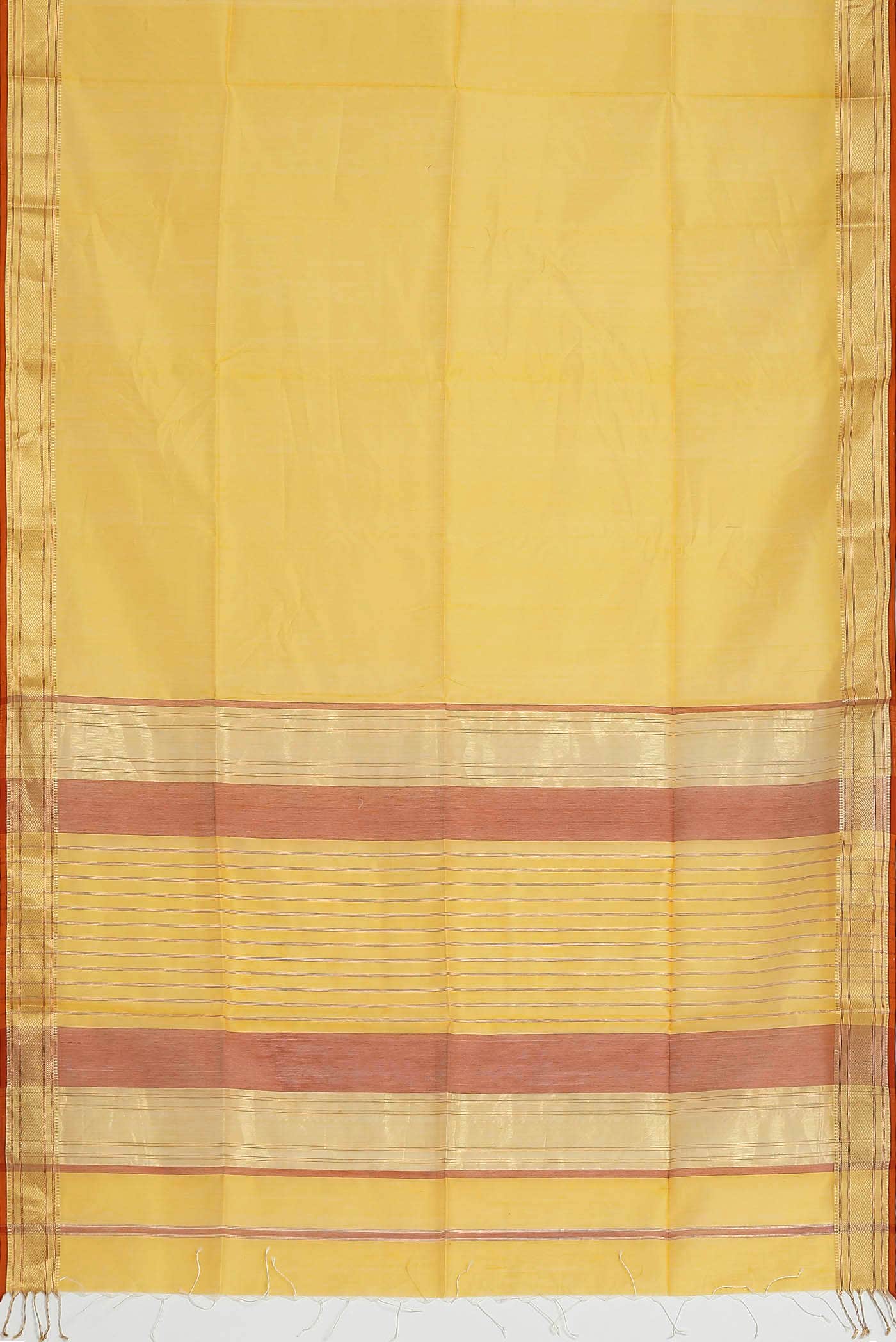 Yellow Maheshwari Silk Cotton Saree