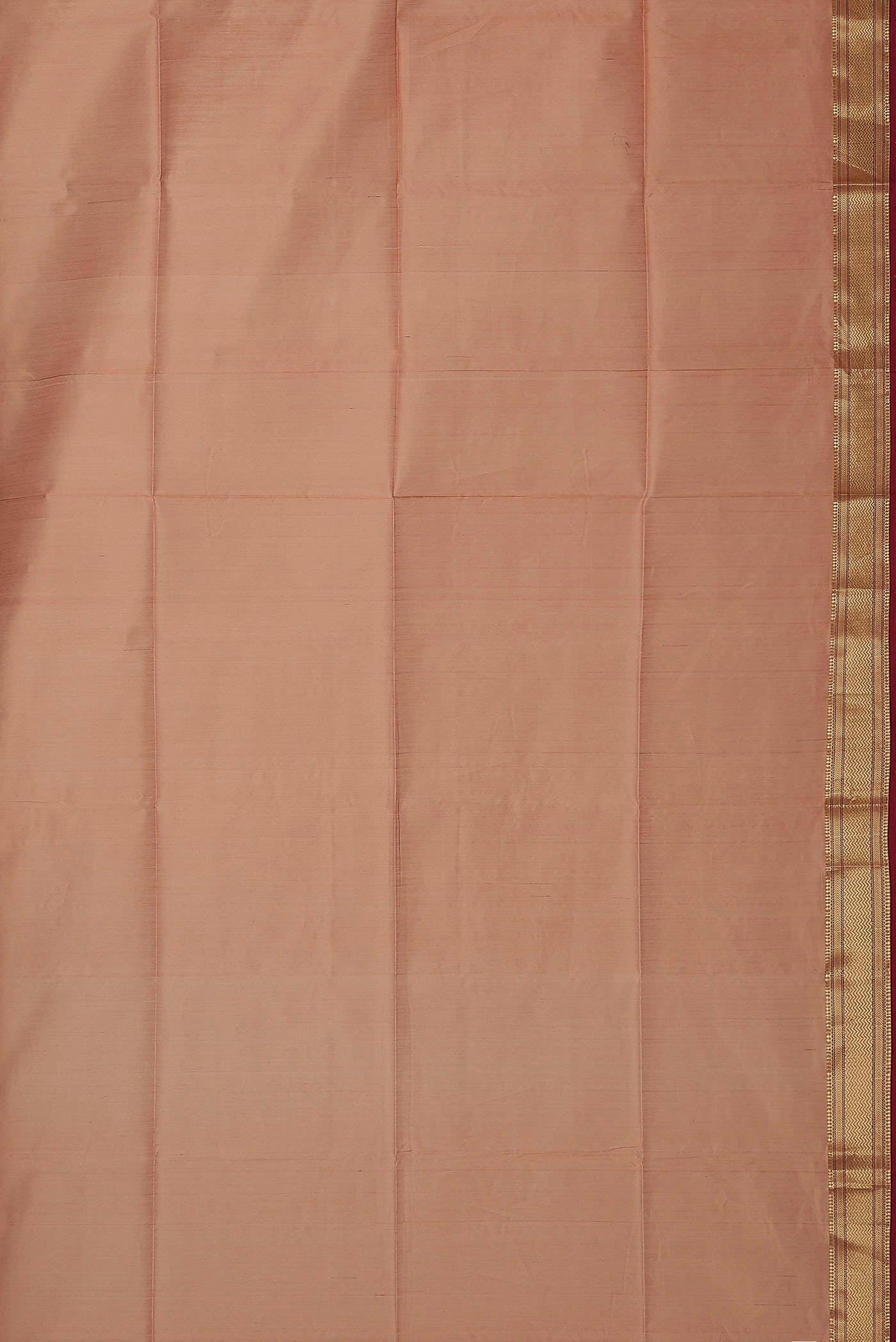Peach Maheshwari Silk Cotton Saree