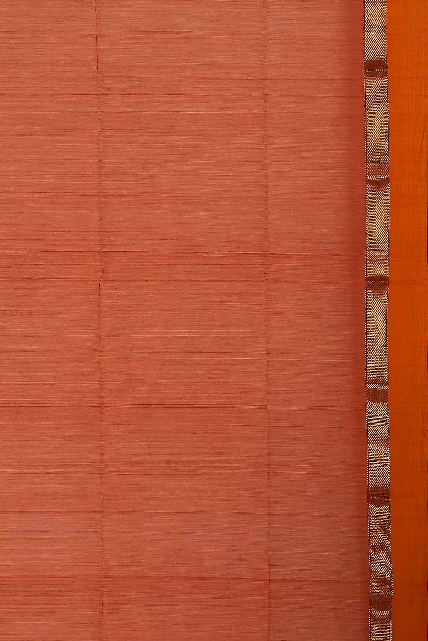 Orange Maheshwari Silk Cotton Saree