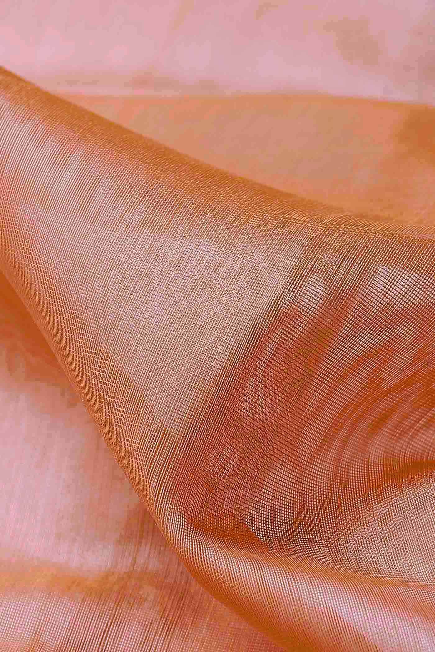 Orange Maheshwari Silk Cotton Saree