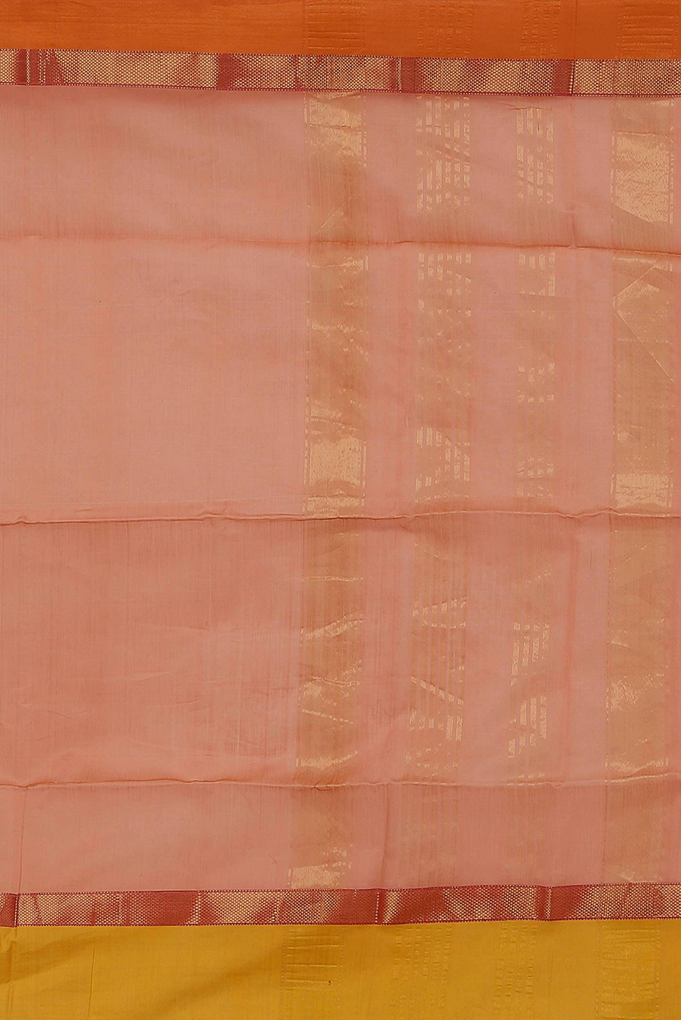 Orange Maheshwari Silk Cotton Saree