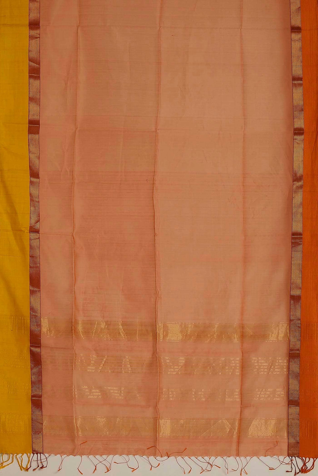 Orange Maheshwari Silk Cotton Saree
