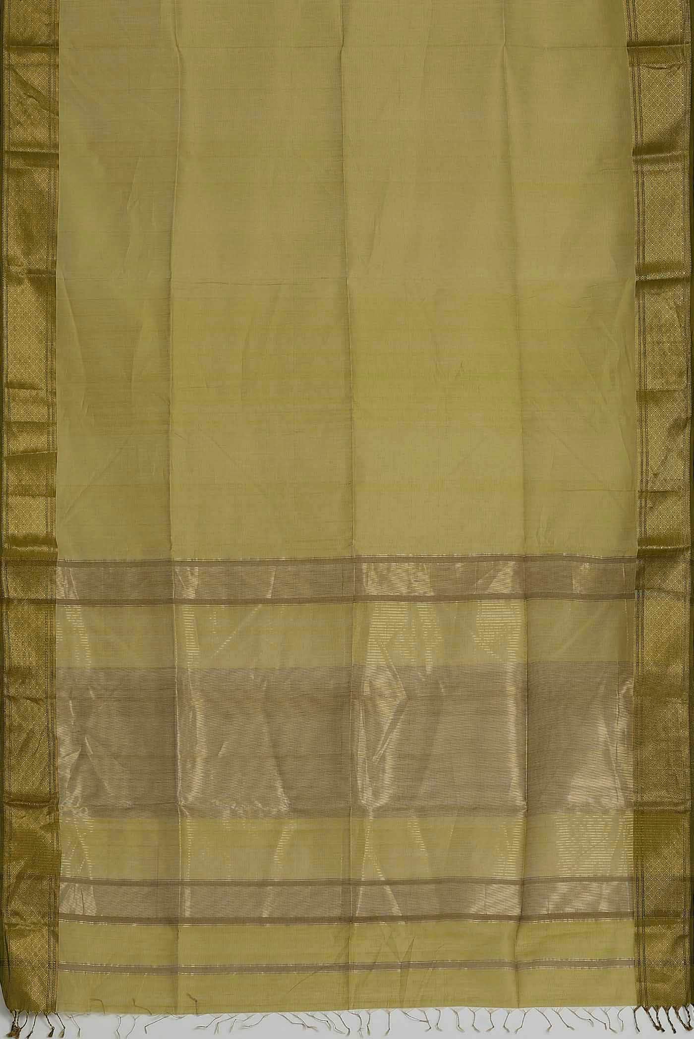 Green Maheshwari Silk Cotton Saree