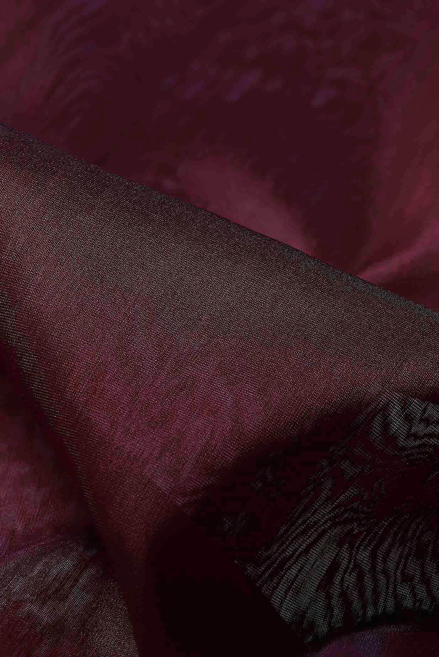 Coffee Brown Maheshwari Silk Cotton Saree
