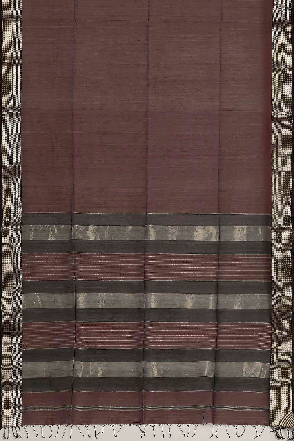 Coffee Brown Maheshwari Silk Cotton Saree