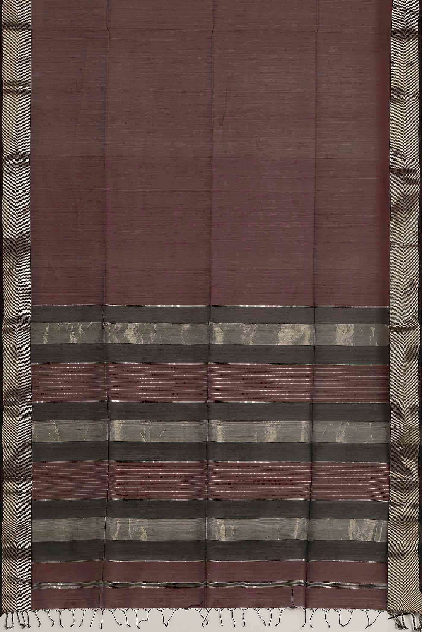 Coffee Brown Maheshwari Silk Cotton Saree