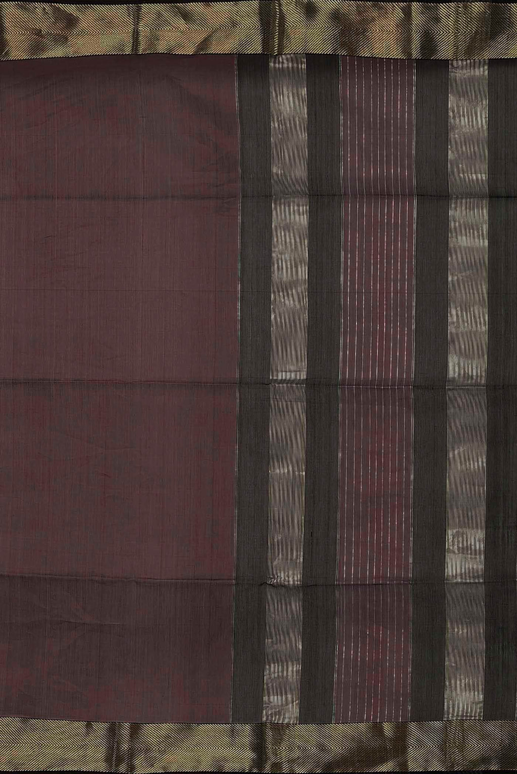 Dark Mauve Maheshwari Silk Cotton Saree