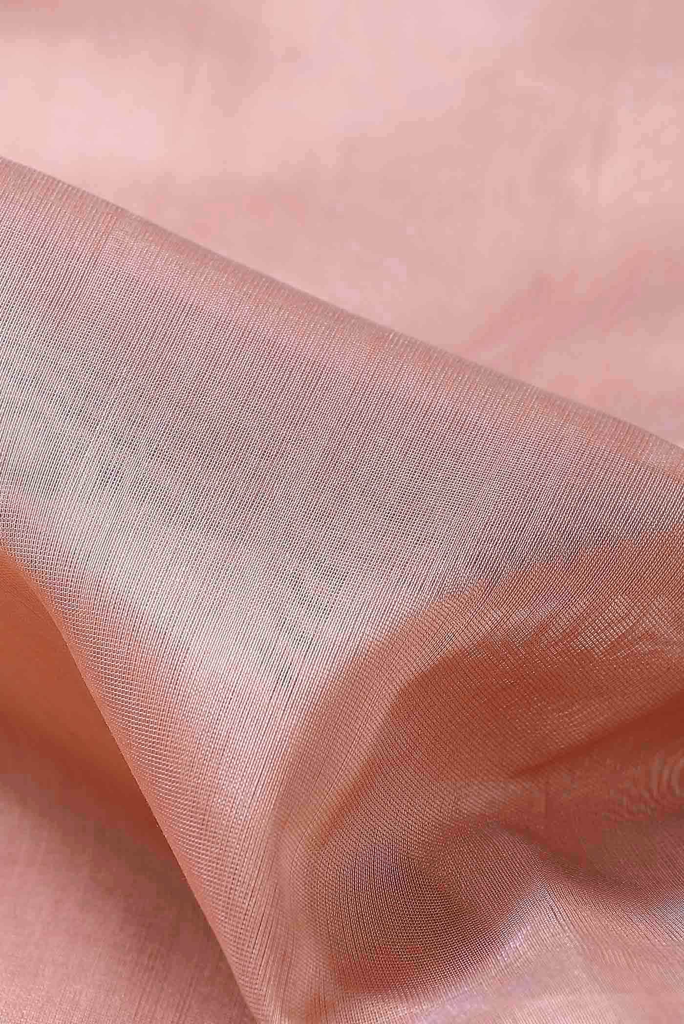 Rose Gold Maheshwari Silk Cotton Saree