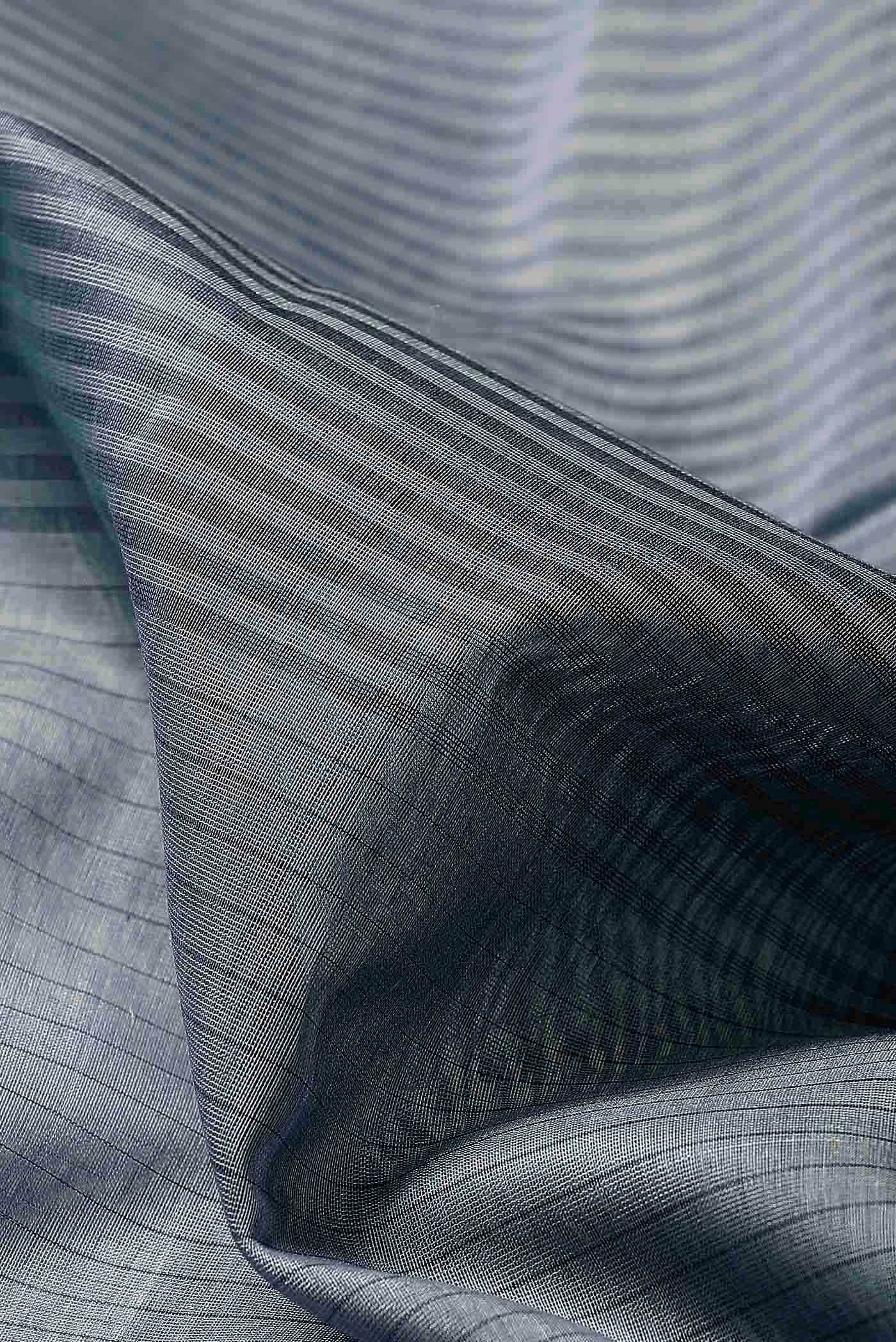Grey Maheshwari Silk Cotton Saree