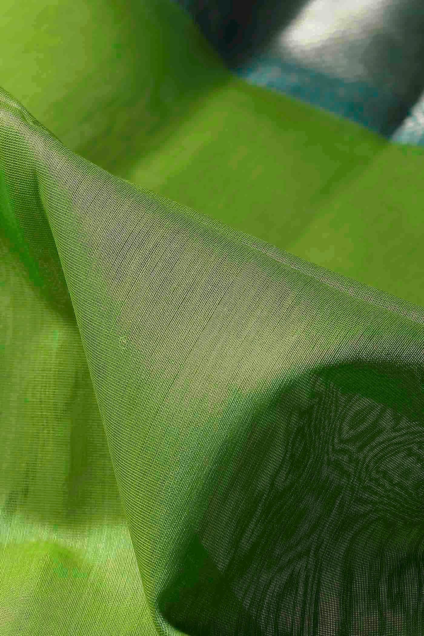 Green Maheshwari Silk Cotton Saree