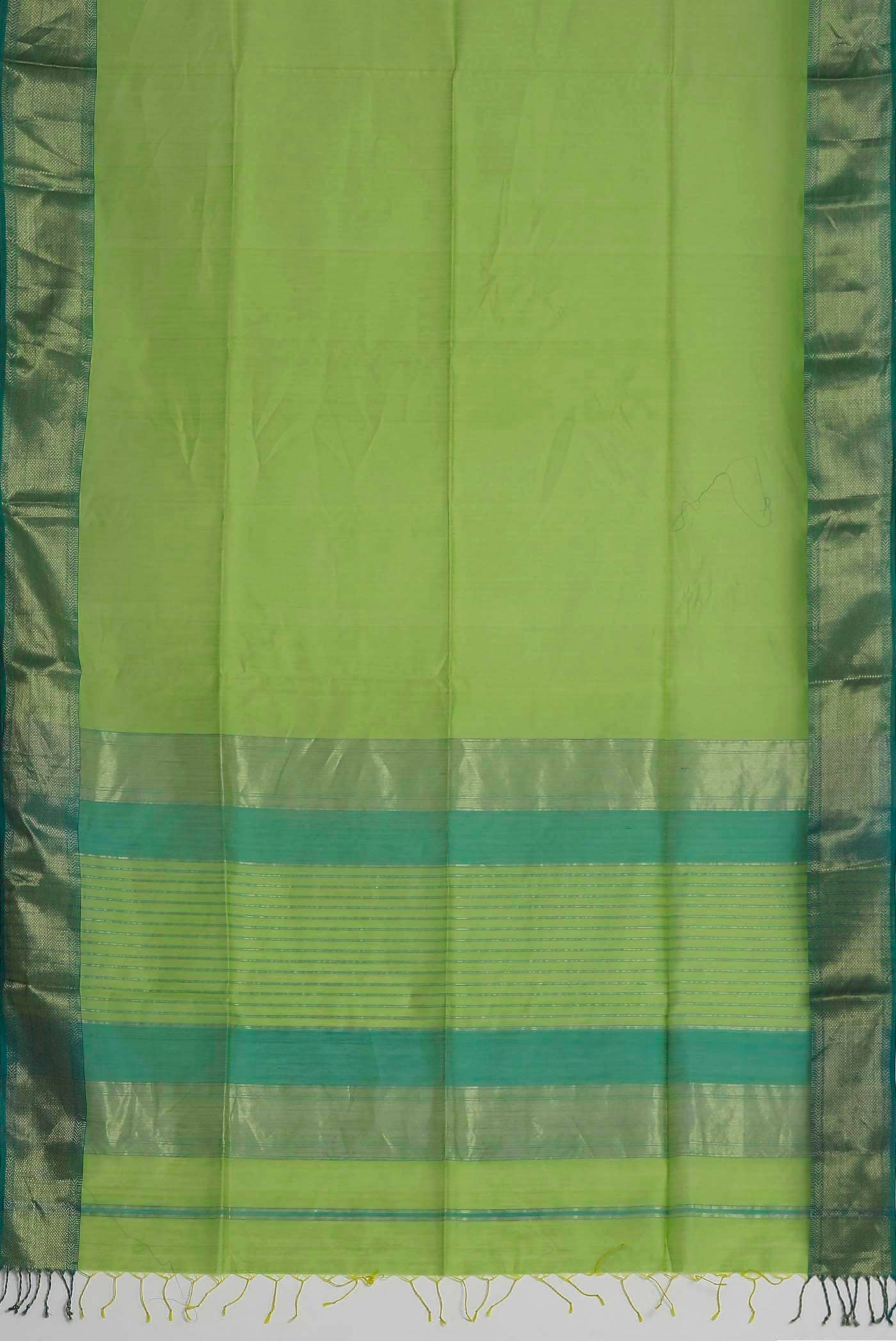 Green Maheshwari Silk Cotton Saree