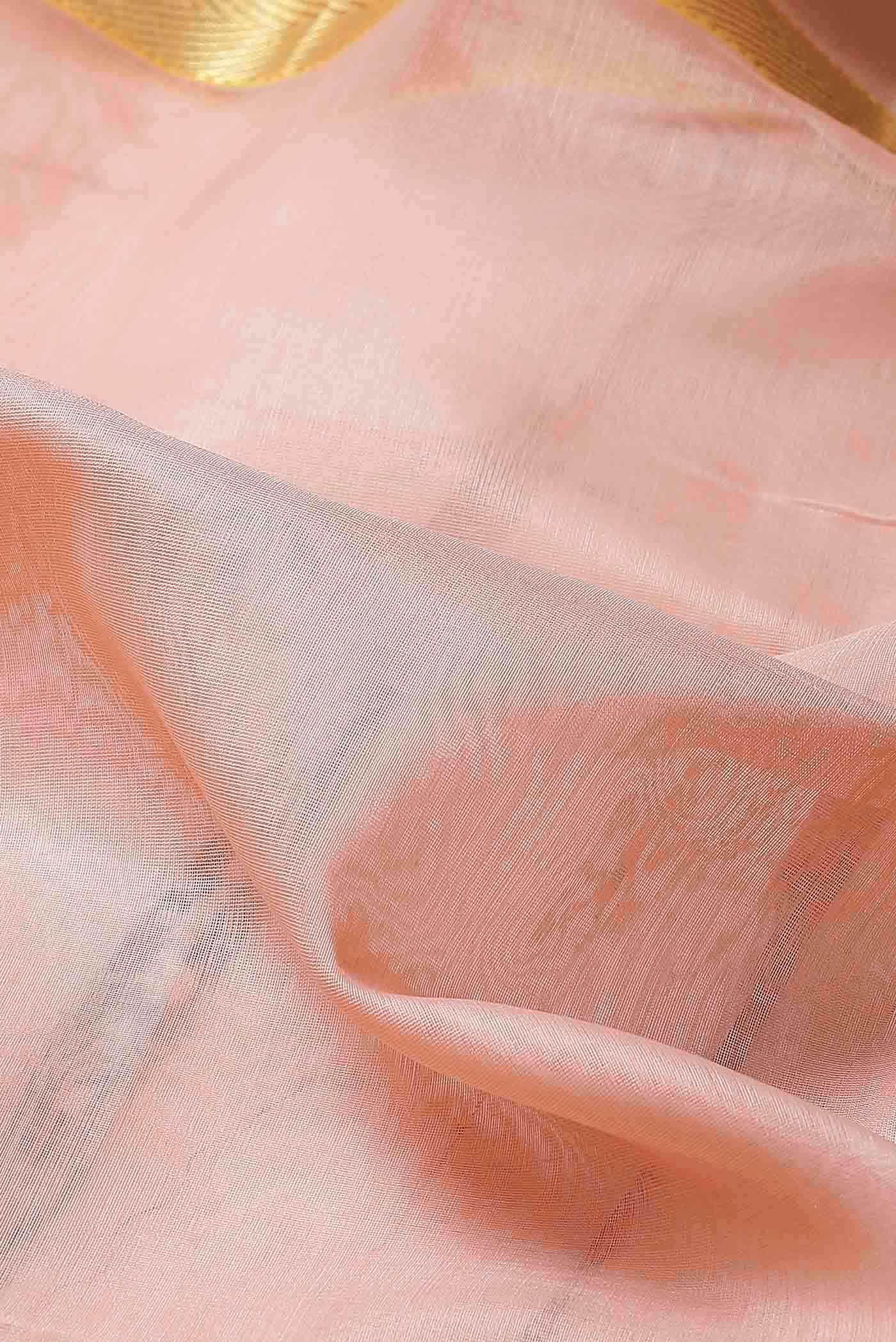Peach Maheshwari Silk Cotton Saree